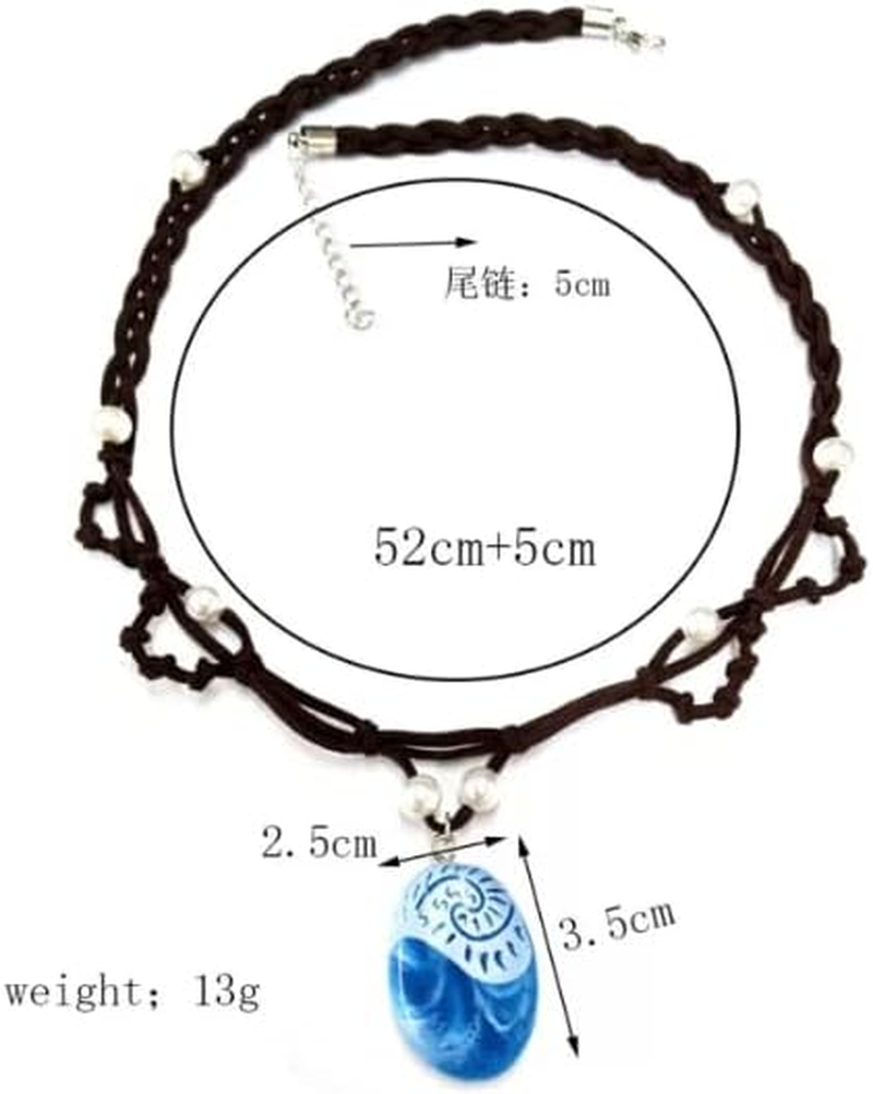 Moana Necklace, Pendant Necklace for Princess Moana Cosplay with Hawaii Flowers Hair Clip Halloween Costume Halloween Party Favors, Resin image number 2