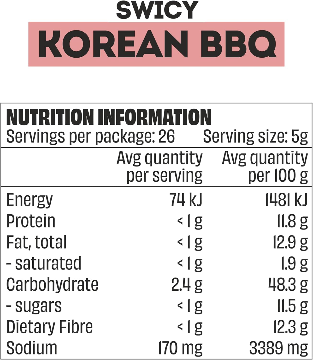 Mingle Seasoning No Nasties Swicy (Sweet + a Lil Spicy) Korean Bbq