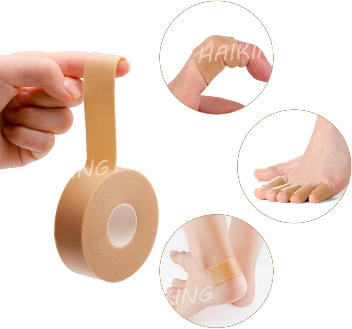 Moleskin Roll, 2 Rolls Foam Foot Care Self-Adhesive Tape for Prevention, Healing (Skin Colour) image number 3