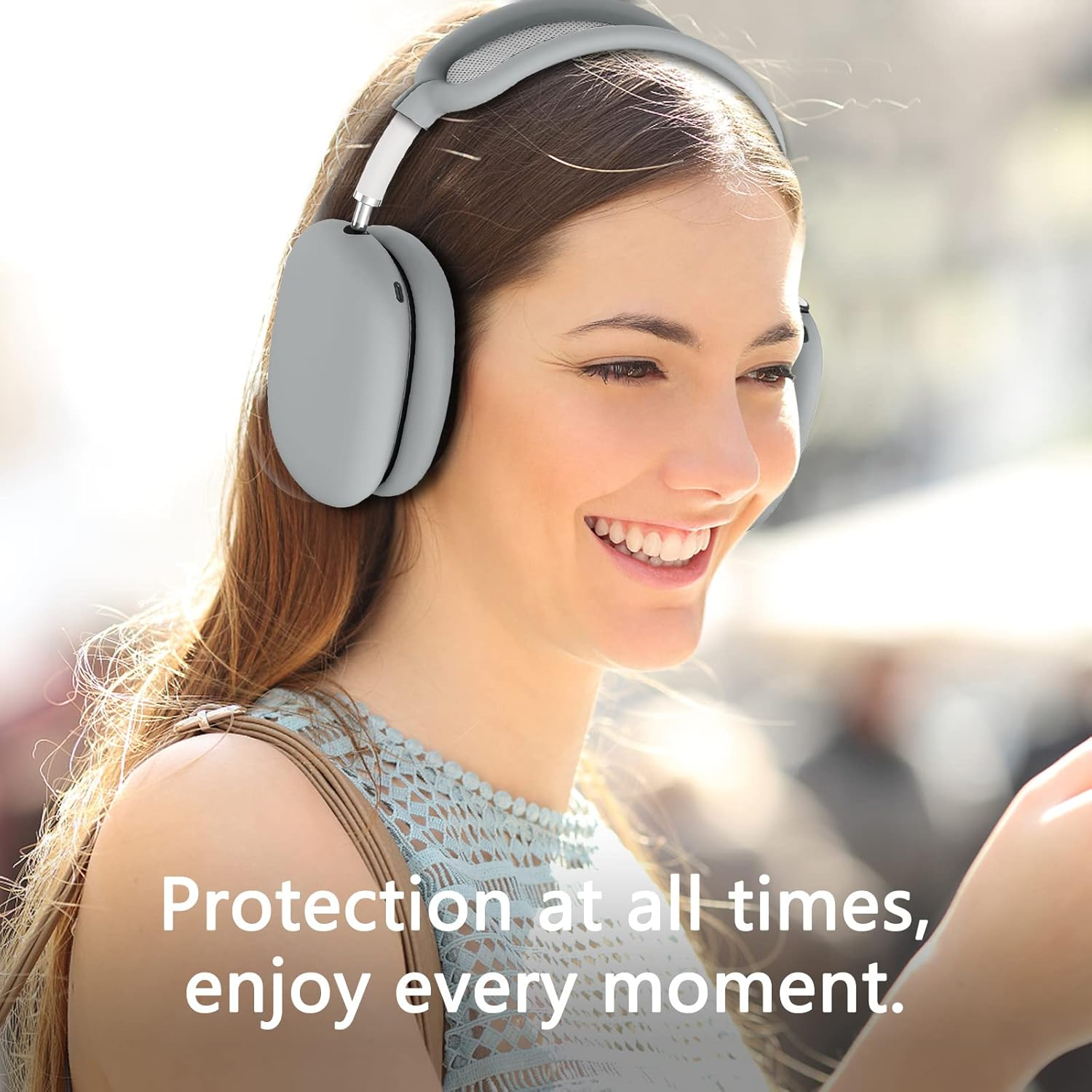 Silicone Case Cover for Airpods Max Headphones, Anti-Scratch Ear Pad Case Cover/Ear Cups Cover/Headband Cover for Airpods Max, Accessories Soft Silicone Skin Protector for Apple Airpods Max (Gray) image number 1