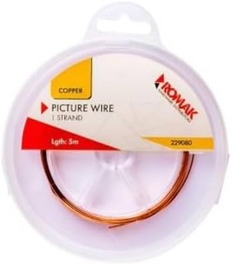 Romak 229080 1 Strand Copper Picture Wire, 5 Meter Length