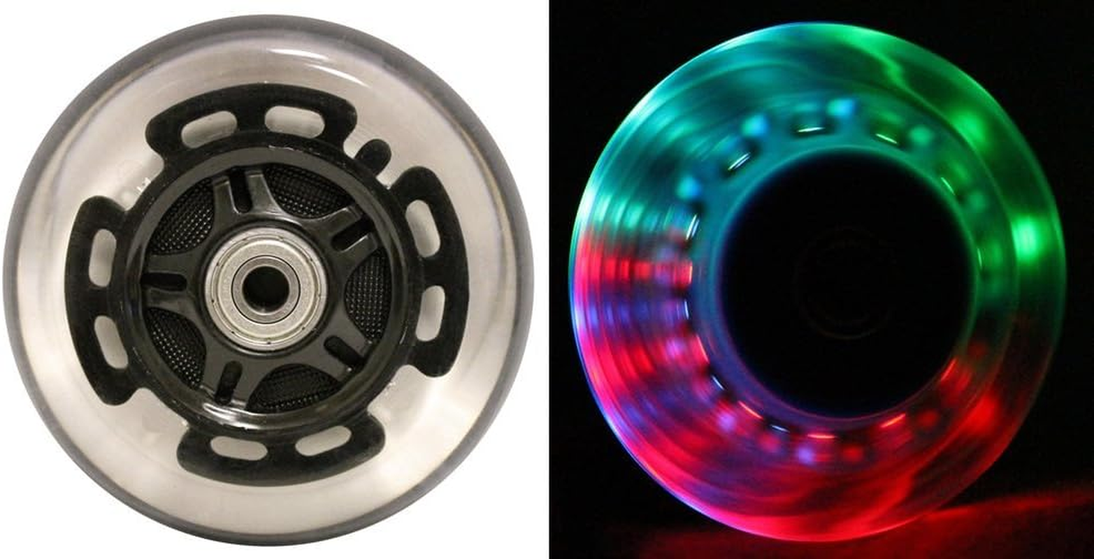 L.E.D. Scooter Wheels with Abec 9 Bearings for Razor Scooters 100Mm Light up Black 2-Pack image number 1