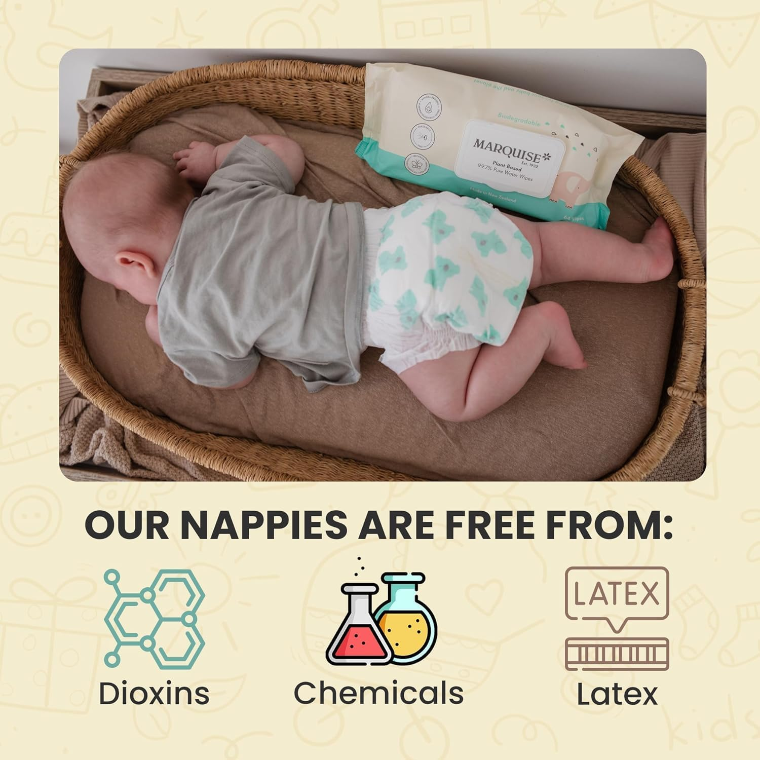 Eco Nappies for up to 4-8 Kg Infant, Size 2 (Pack of 12) image number 3