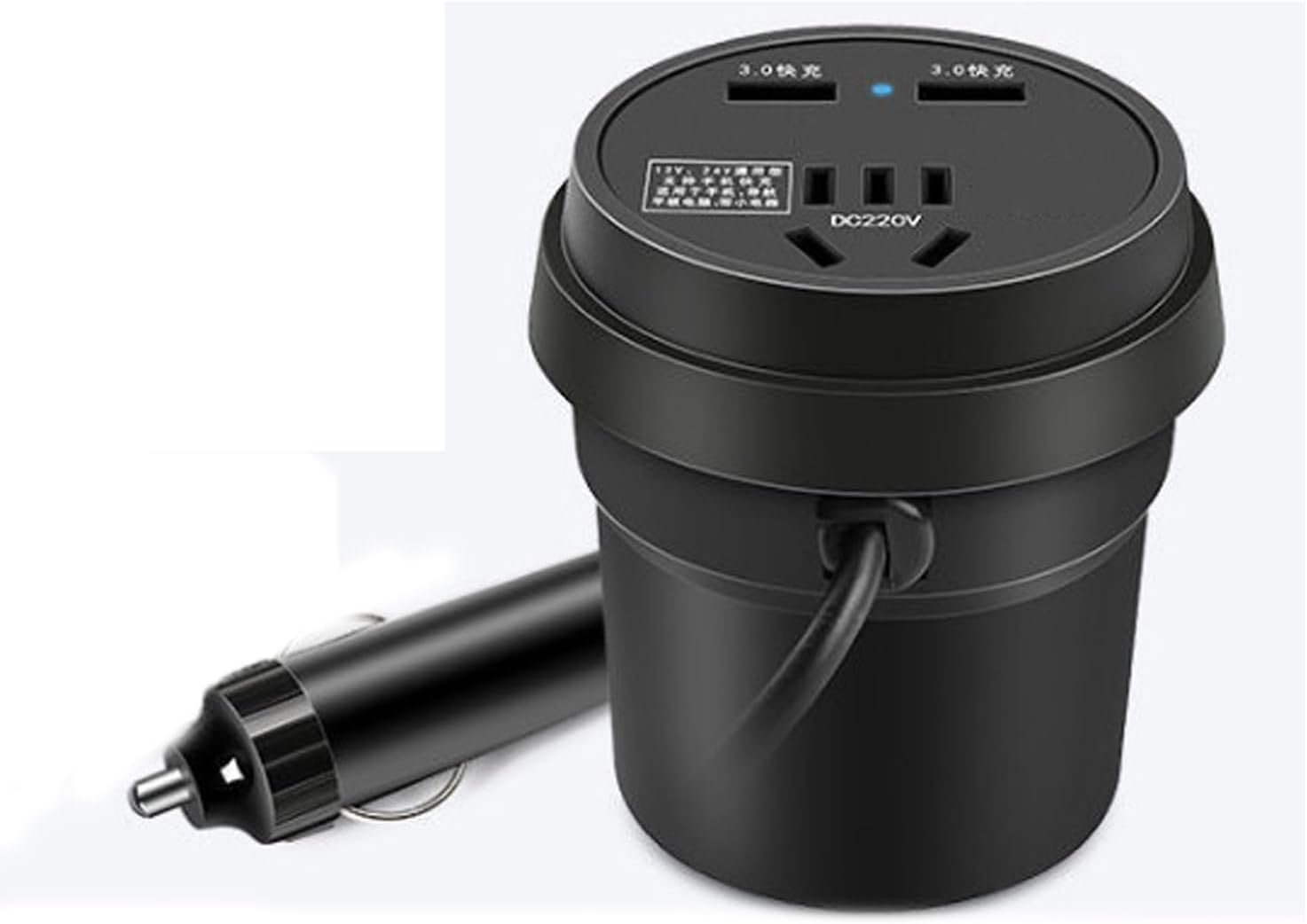 150W Car Power Inverter, DC 12V to AC Converter, QC3.0 Fast Charging Port and 1 AC Socket for Laptop Mobile Phones Converter