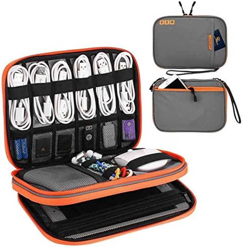 Acoki Portable Electronic Accessories Travel Case, Cable Organizer Bag Gadget Carry Bag Grey (M) image number 4