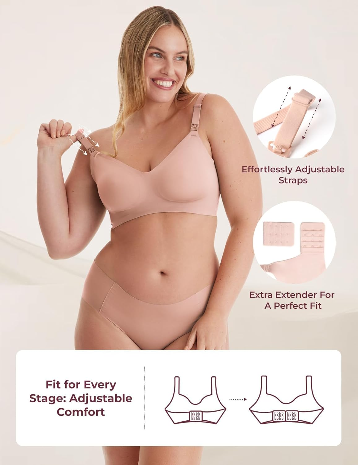 Momcozy Nursing Bras for Breastfeeding, Seamless Ultra Comfort Maternity Bra, Natural Shape, Pregnancy Sleep Bralette image number 4
