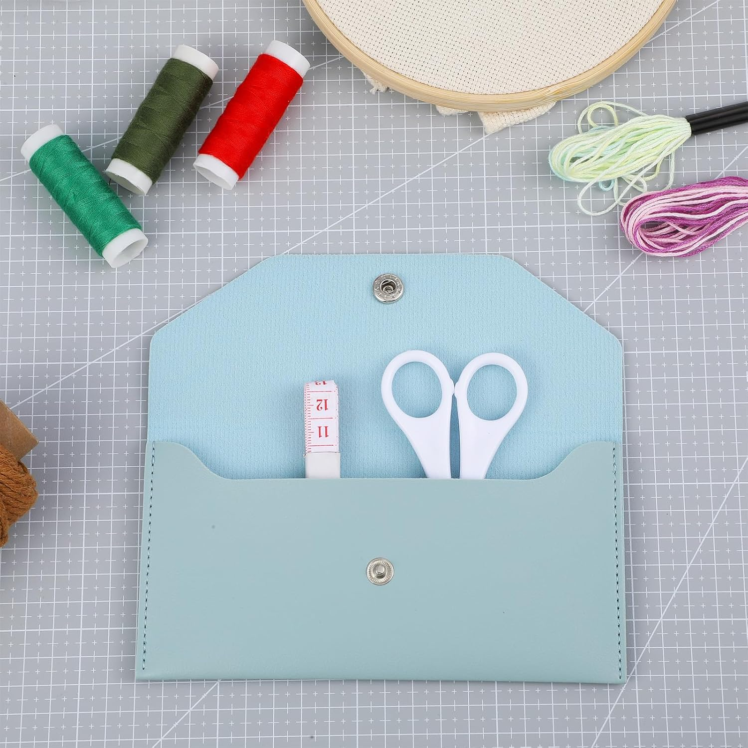 Teaaha Cash Wallet Genuine Leather Money Stuffing Wallets Organizer Reusable Budget Envelope Wallet Retro Clutch Wallets for Men Women Cash Check Billing, Minimalist Design image number 2