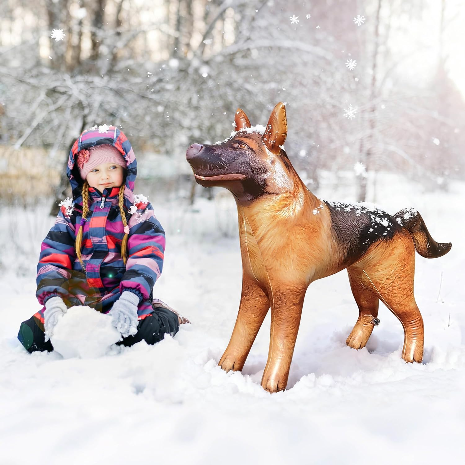 Jet Creations An-Shepherd German Shepherd Dog K9 Police Dog Inflatable Air Stuffed Animal Size 41 Inch - Multicolored image number 5