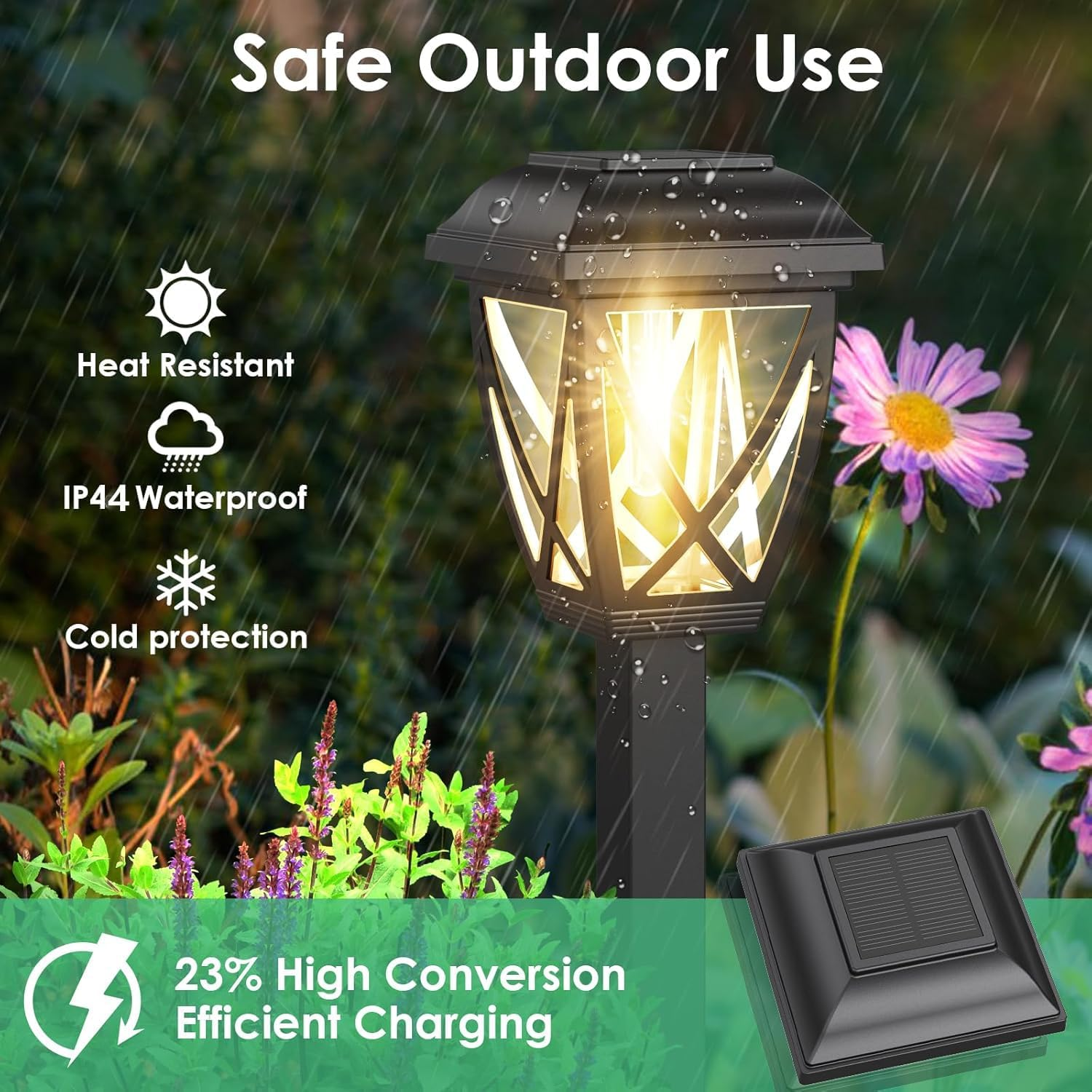 Solar Pathway Lights Outdoor 10 Pack, Bright Solar Lights Outdoor, Outdoor Waterproof Auto On/Off Outdoor Solar Lighting for Yard Landscape Path Lawn Patio Walkway image number 1