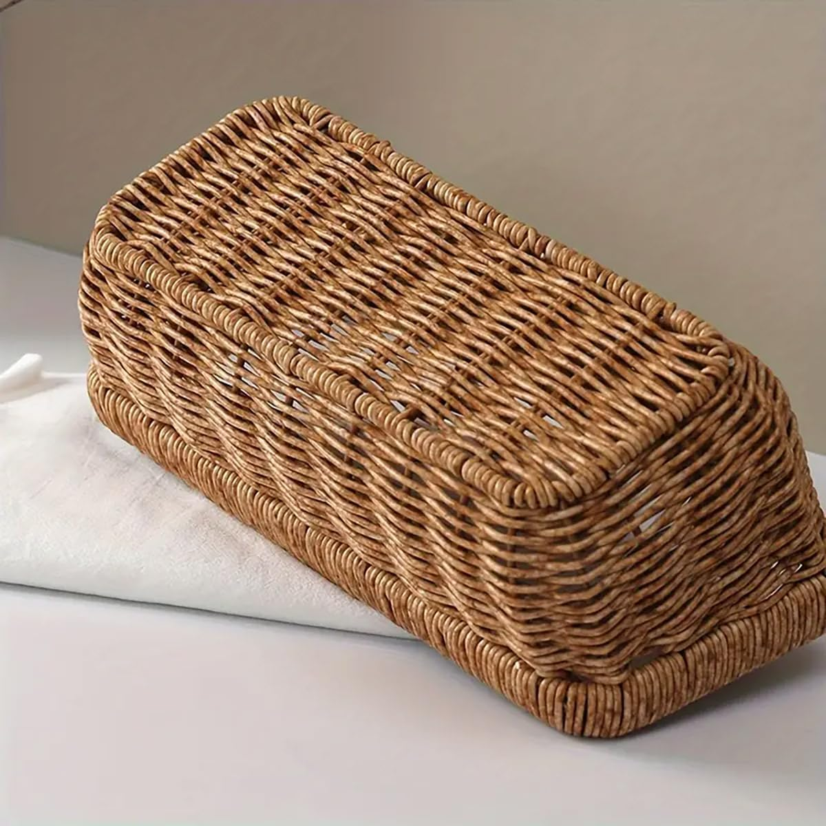 AIMALL Multi-Purpose Plastic Rattan Hanging Storage Basket, Versatile for Kitchen Garlic, Onion Storage and Living Room Decor, Sturdy Iron Frame Weave, Small/Large - No Assembly Required image number 2