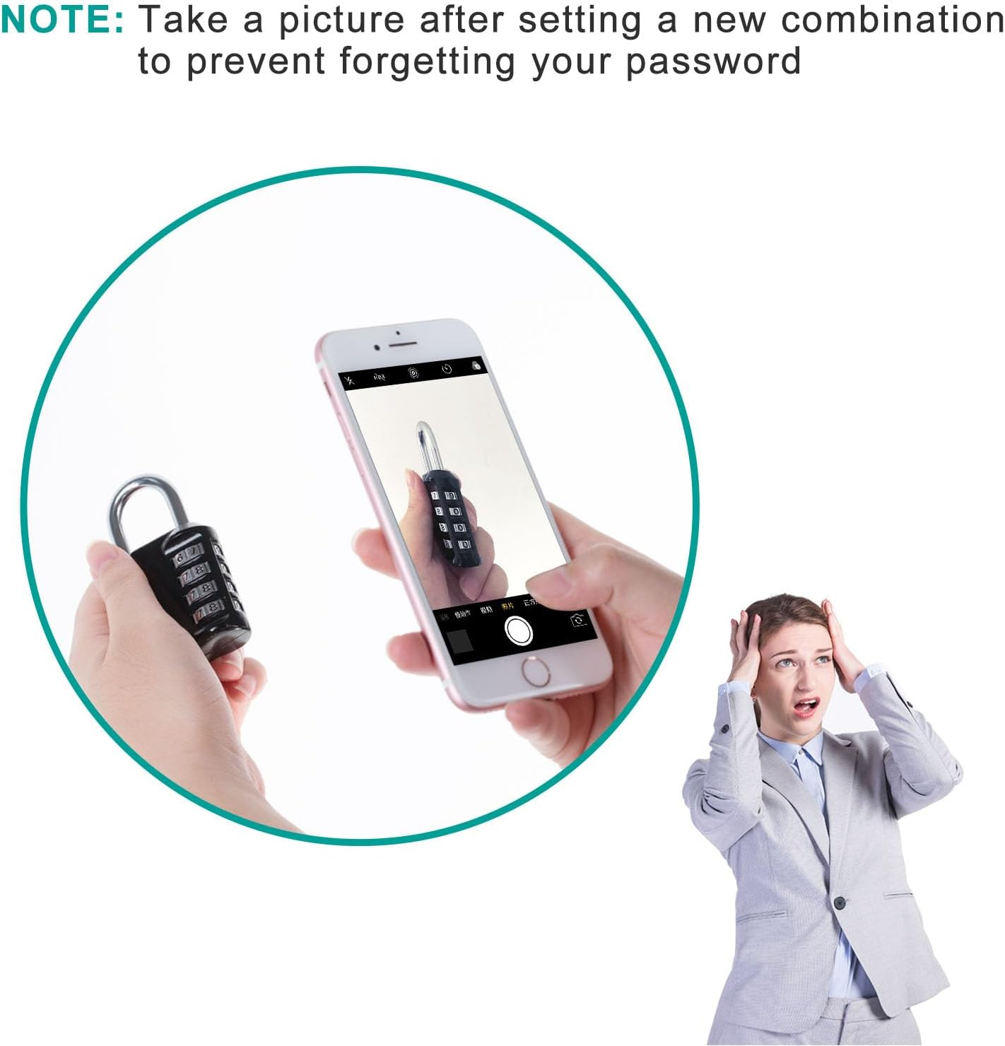 ZHEGE Combination Lock Outdoor 2 Pack, 4 Digit Resettable Weatherproof Combination Padlock for Gym, School, Gates, Doors, Hasps Storage (Pink, 2 Pack) image number 1