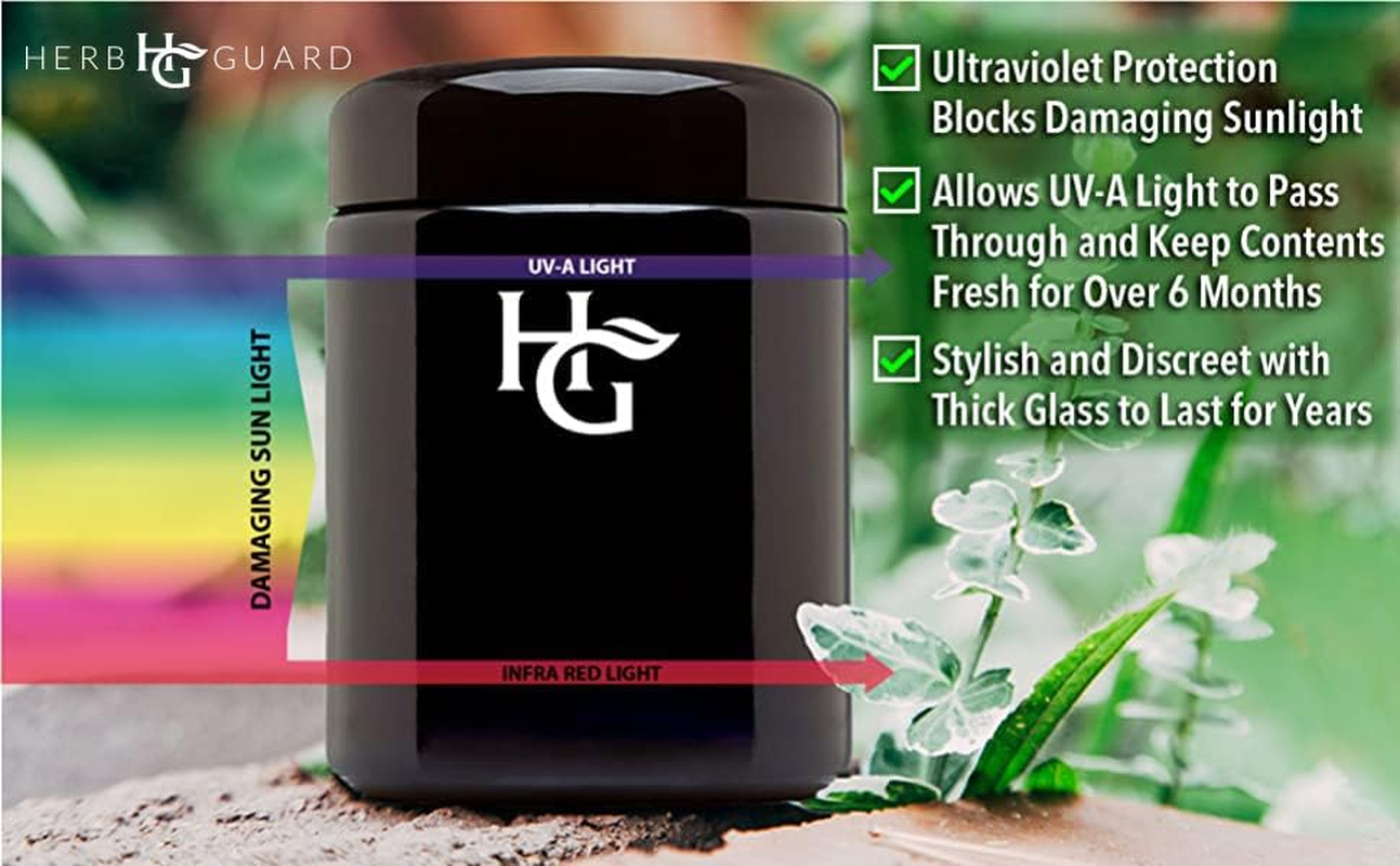 Herb Guard - Half Oz Smell Proof Jar and Airtight Container (250 Ml) Comes with Humidity Pack to Keep Goods Fresh for Months image number 4