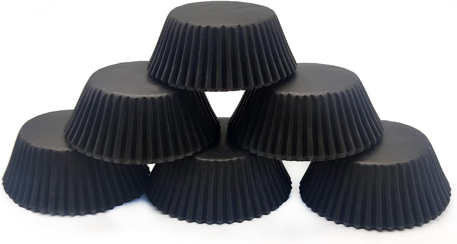 Standard Baking Cups, Classic Black Greaseproof Festive Cupcake Liners, 150-Count - Blue image number 3