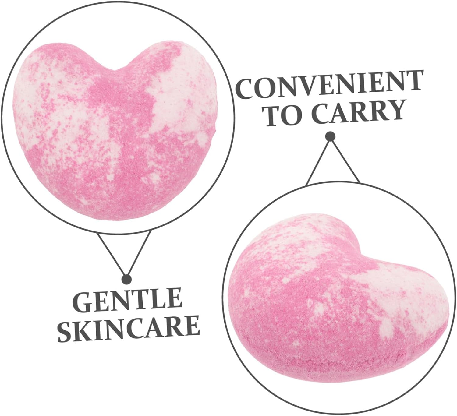 Valentines Day Heart Bath Salt Bombs for Women Dead Sea Shower Tablets Aromatherapy Shower Balls image number 5
