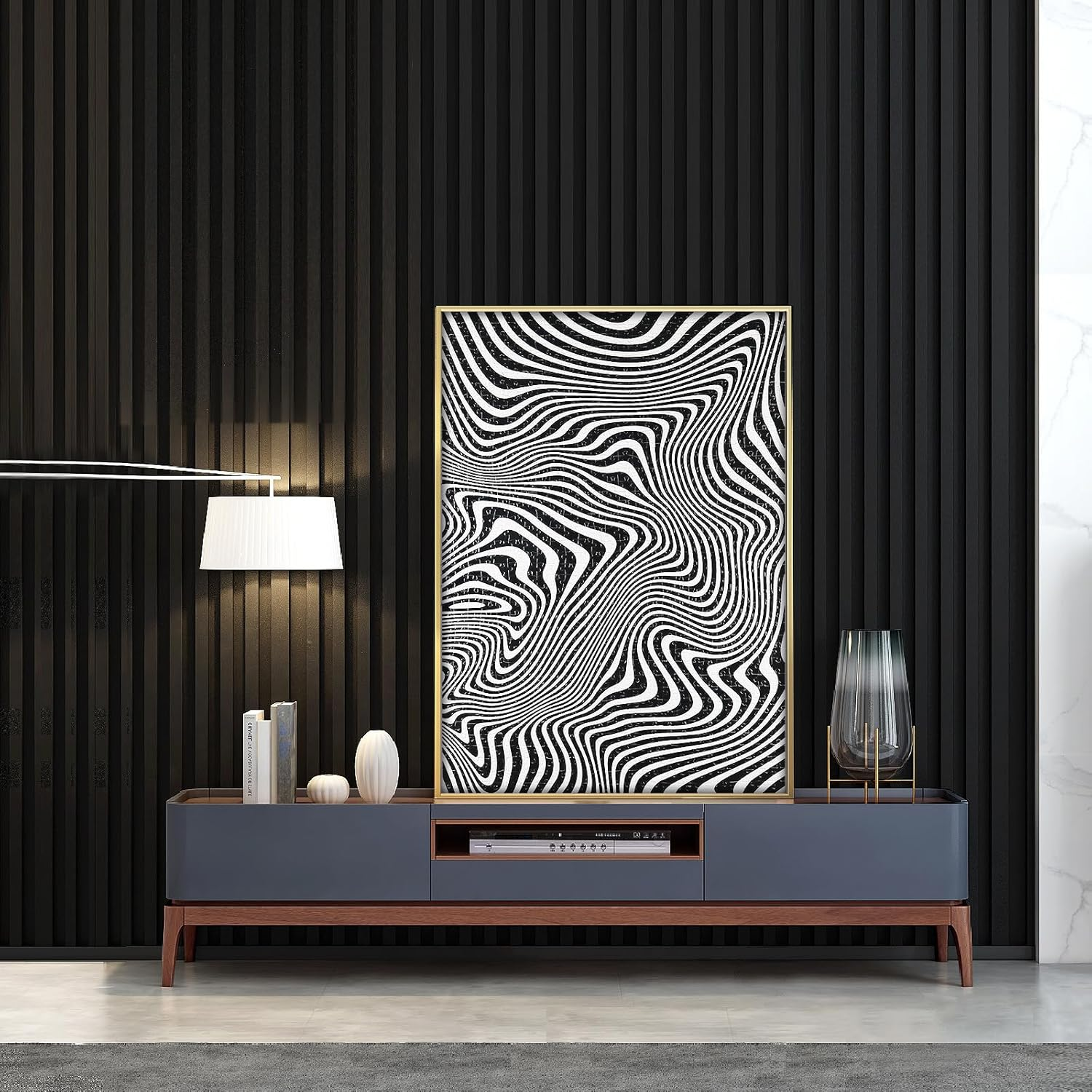 MISITU 1000 Pieces Jigsaw Puzzle for Adults - Black and White Strips Impossible Challenging Difficult Abstract Hard Puzzle - Christmas Home Decorations 28 X 20 Inch