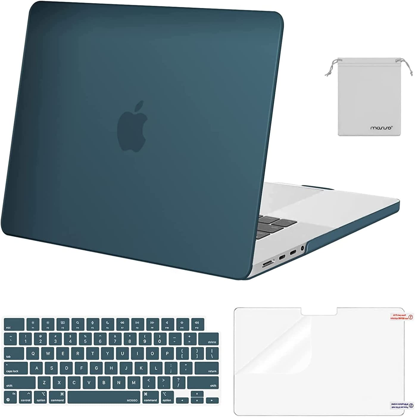 MOSISO Compatible with Macbook Pro 16 Inch Case 2025 2024 2023 2022 2021 M4 M3 M2 M1 A3403 A3186 A2991 A2780 A2485 Pro Max, Plastic Hard Shell&Keyboard Cover&Screen Film&Storage Bag, Black