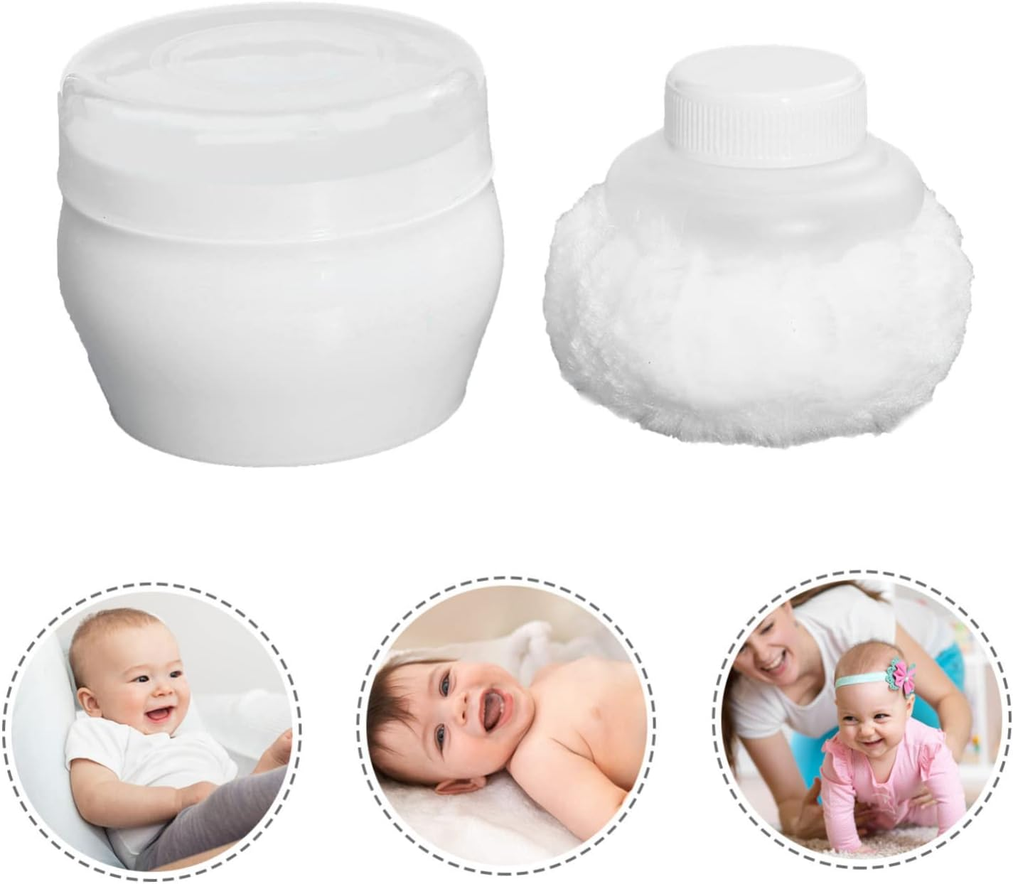 Toddmomy Baby Powder Kids Bath Set Infant Bath Sponge Kids Bath Sponge Talcum Powder Puff Case Body Powder Puff Sponge Box Baby Puff Box Holder Powder Puff for Baby Fluff Powder Puff 2 Sets image number 5