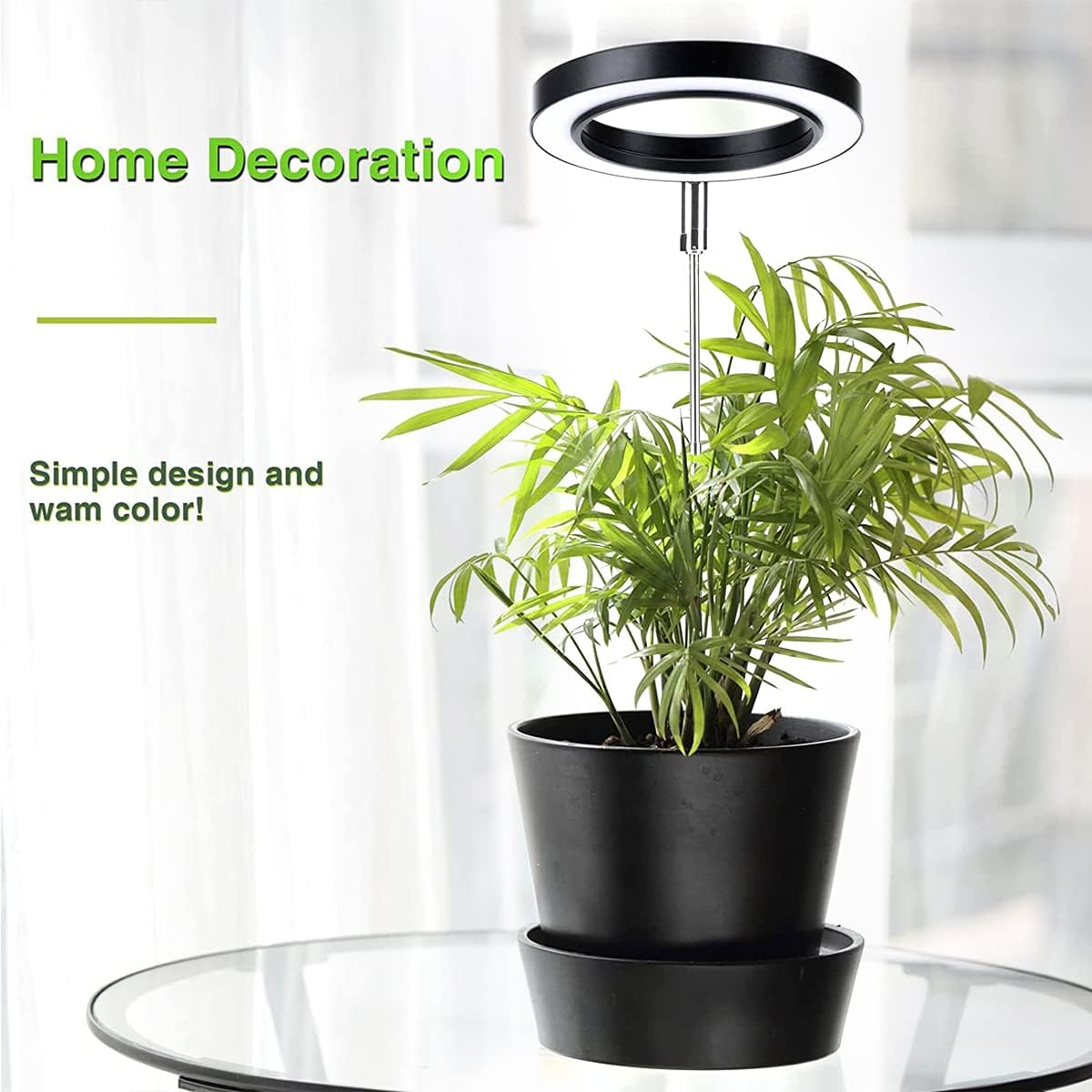 LED Grow Light, 48 LED Plants Grow Lights with 3 Timer and 9 Dimmable Levels Height Adjustable Full Spectrum Growing Lamp round Growth Light Stake for Indoor Small Plants (Style 01)