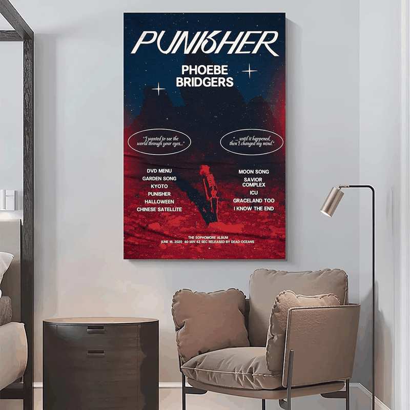 Phoebe Bridgers Poster Album Cover Art Wall Canvas Pictures for Modern Office Decor Vintage Prints 40X60Cm Unframed (G) image number 2