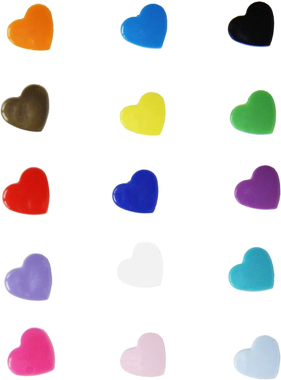 150 Set KAM Snaps, Betterjonny 15 Colors Heart Shape KAM Snap Kits with Storage Container KAM T5 Size 20 (1/2") Plastic Buttons Resin Pressure Button Poppers Snap Buttons for Sewing DIY Craft Buttons Clothing Accessories image number 5