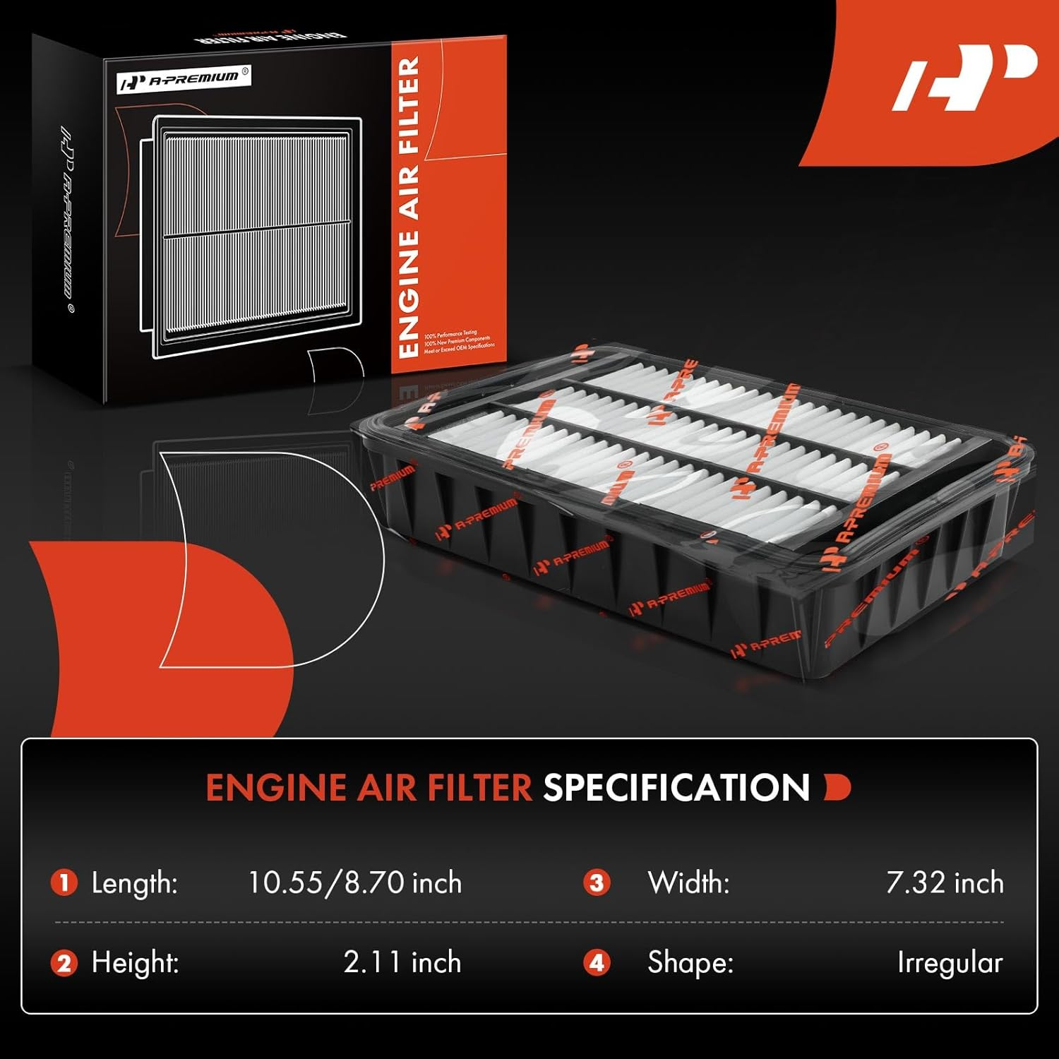 A-Premium Engine Air Filter Compatible with Mitsubishi Outlander 2007-2013, Outlander Sport 2011-2012, Lancer 2008-2015, RVR 2011-2012, Replace# 1500A023 image number 4
