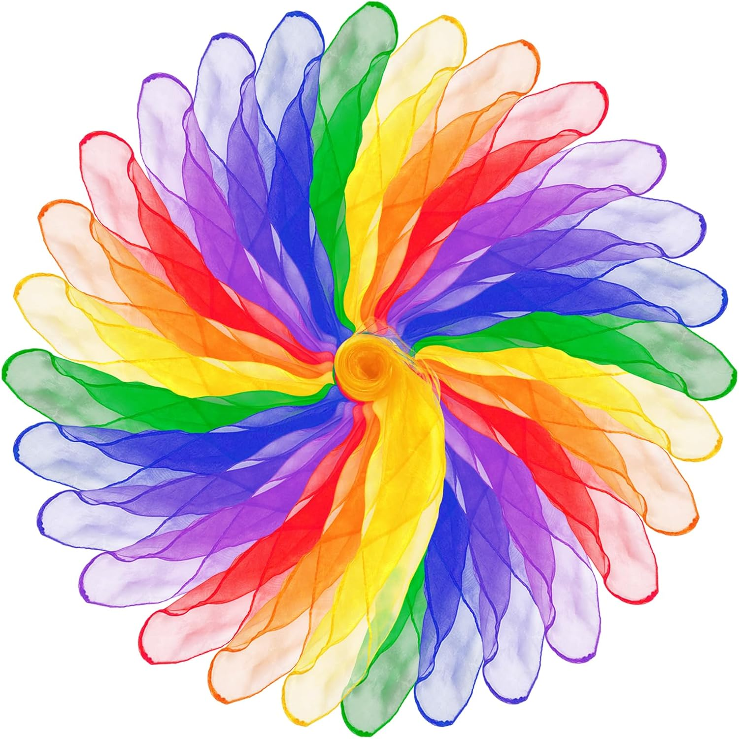 28 Pcs Juggling Scarves Square Dance Scarves Silk Scarve for Kids Toddlers Dance Music Scarfs Performance Props Musical Accessories 7 Colors (Multicolor) image number 3