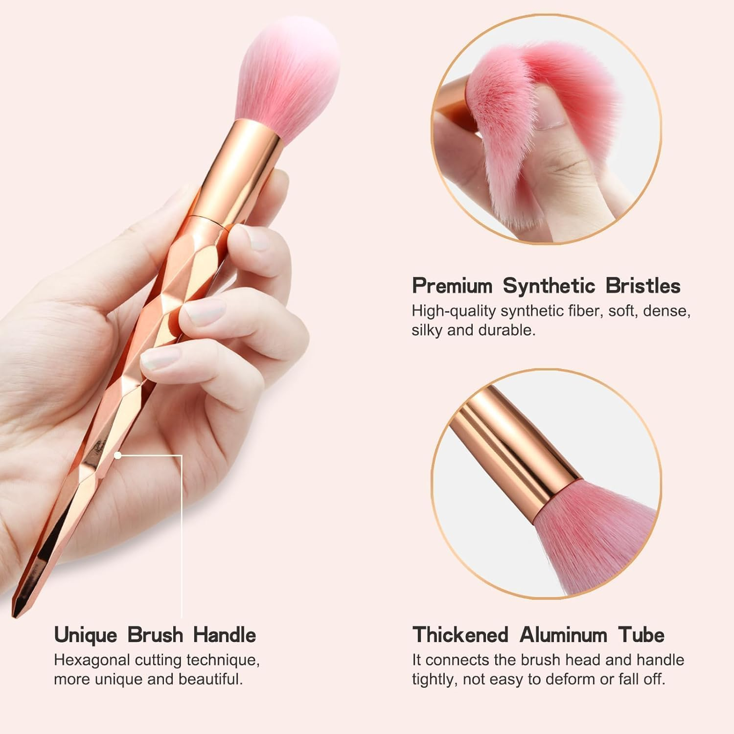 Start Makers 10PCS Makeup Brushes Set Soft Bristles Foundation Brush Make up Brushes Eyeshadow Blush Contour Lip Travel Makeup Brushes image number 1
