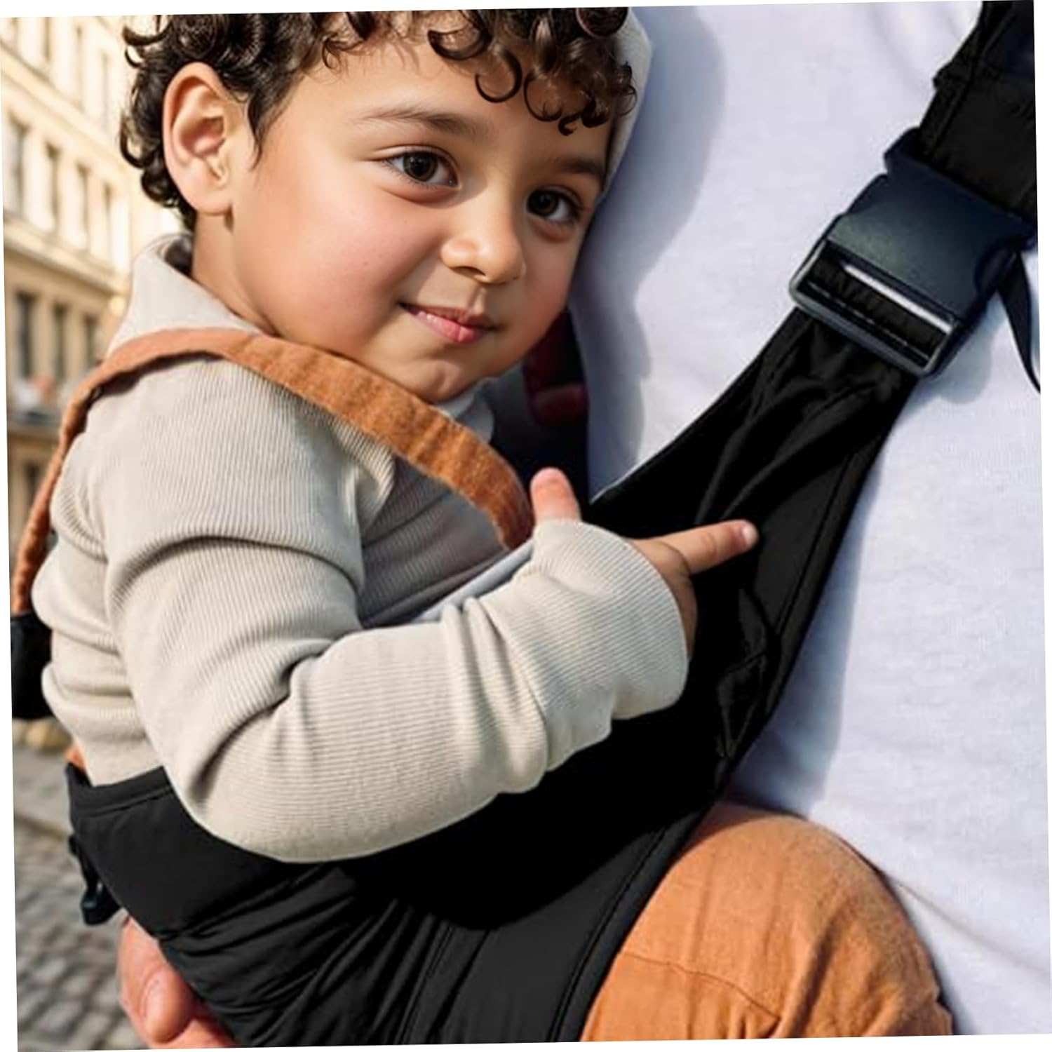 Baby Sling Carrier - Toddler Sling, Portable Baby Wrap Carrier, Adjustable, Soft, Anti-Slip, Newborn to 44Lbs, Black image number 3