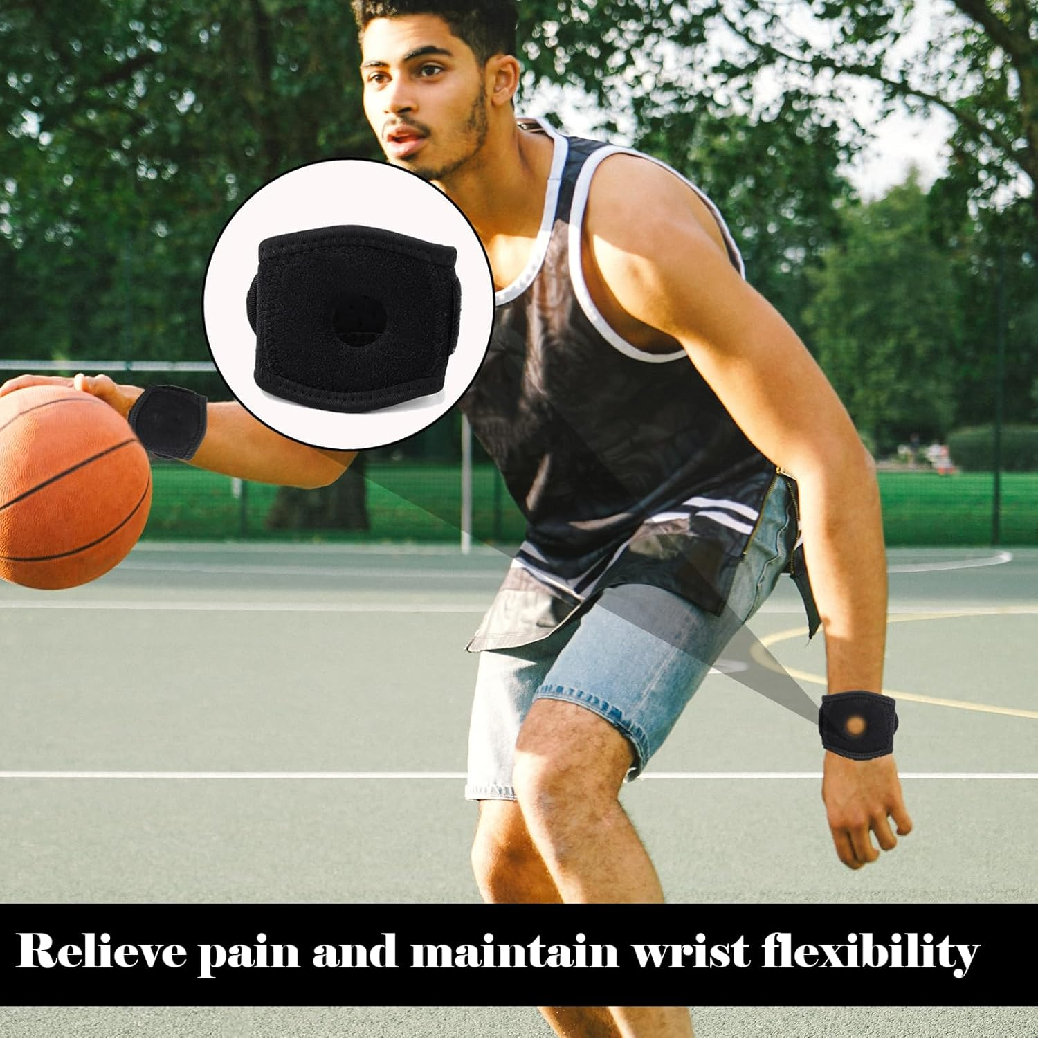 2 PCS TFCC Wrist Brace, Adjustable Wrist Widget, Wrist Support Strap for Weight Bearing Strain Pain Relief, Strap for TFCC Tear - Ulnar Sided Wrist Pain, Left and Right Straps for Exercise (Black) image number 5