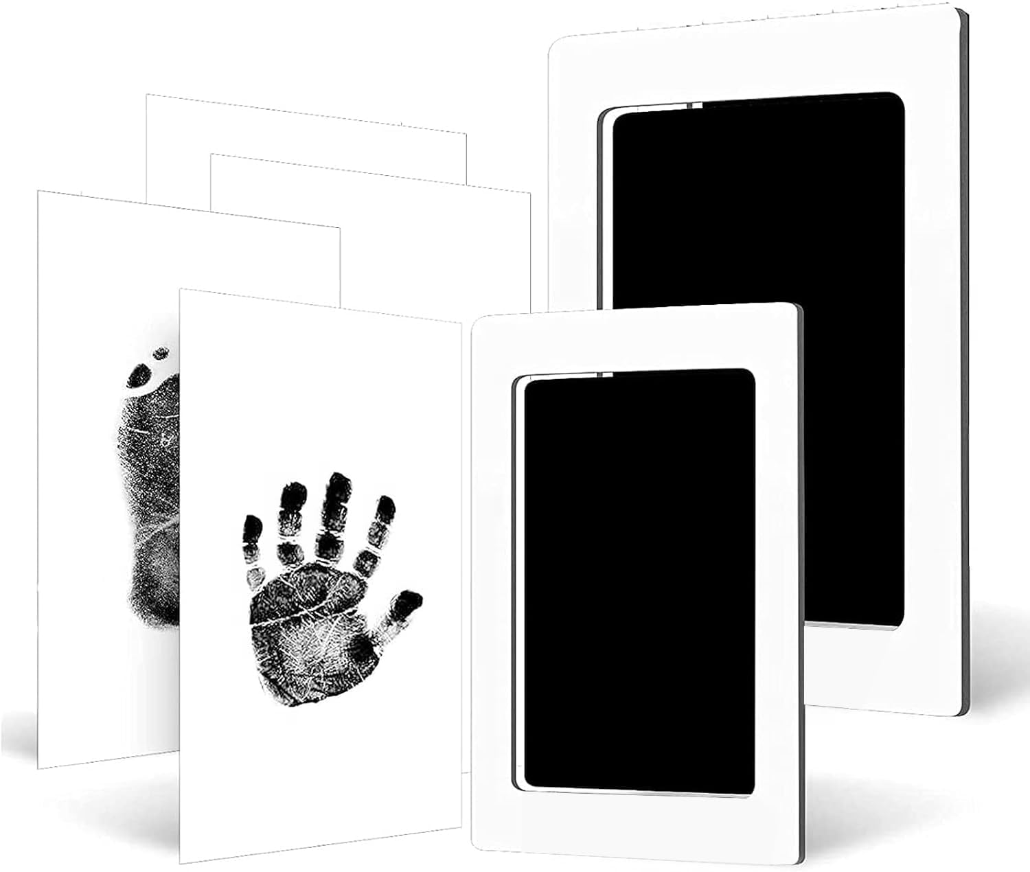 Inkless Baby Hand and Footprint Kit with 2 Ink Pads and 4 Imprint Cards, H HOME-MART Premium No-Mess Ink Pad for Baby Footprint Kit,Dog Paw Print Kit,Dog Nose Print Kit,Safe and Non-Toxic Ink Inkless Baby Print image number 3