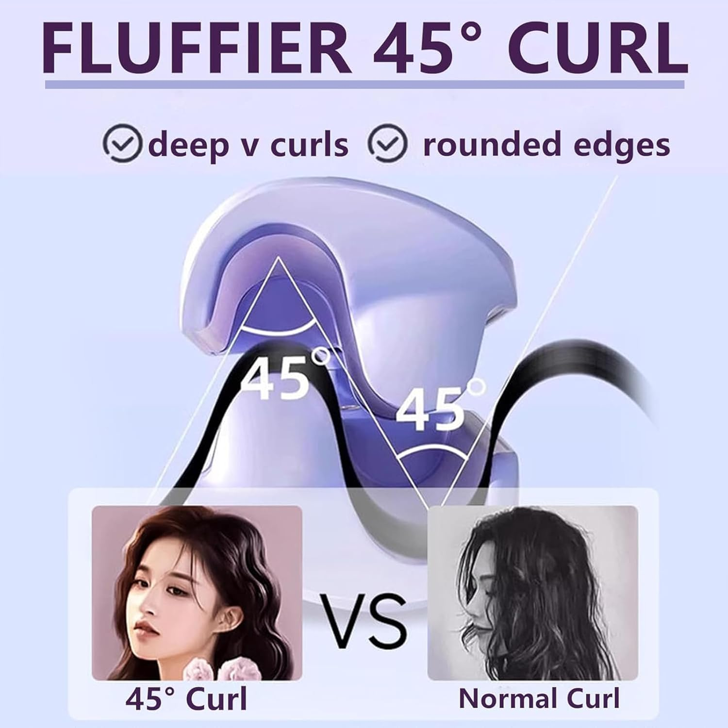 Explicitu Hair Styling Tool with Negative Ionic Technology, Homessencials Hair Styling Tool, 3D Curling Iron Double Sided for Quickly Creating Smooth Waves, Adjustable for Travel & Home (C1PCS) image number 1