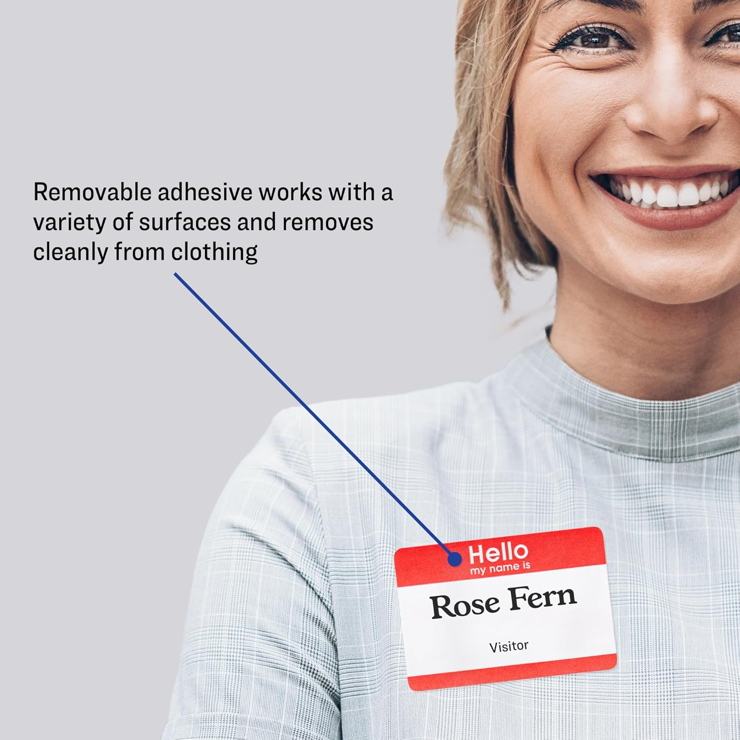 Avery Hello My Name Is Name Tags, White with Red Border, 100 Removable Name Badges (05140) image number 5