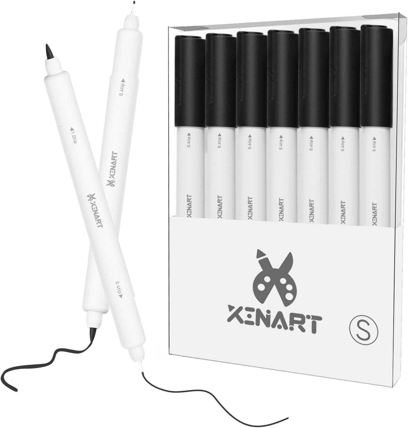 XINART Dual Tip Black Marker Pen for Cricut Joy Machines, Black Fine Point Pen 0.4 Tip and Medium 1.0 Tip of 7 Pack Writing Drawing Pens Compatible with Cricut Joy Extra Cutting Machine image number 2