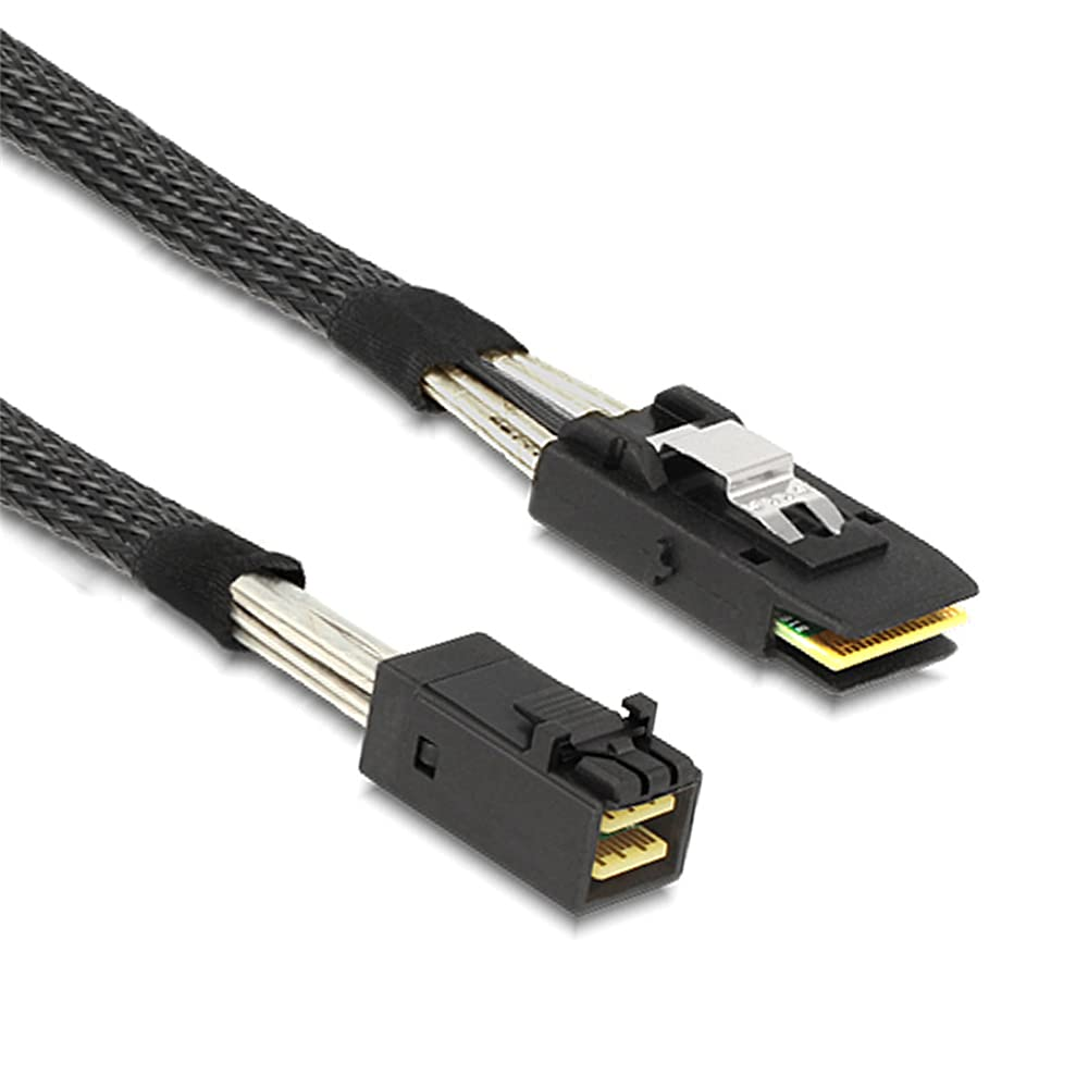 NFHK Internal Mini SAS SFF-8087 to Mini SAS High Density HD SFF-8643 Data Server Hard Disk Raid Cable 50Cm