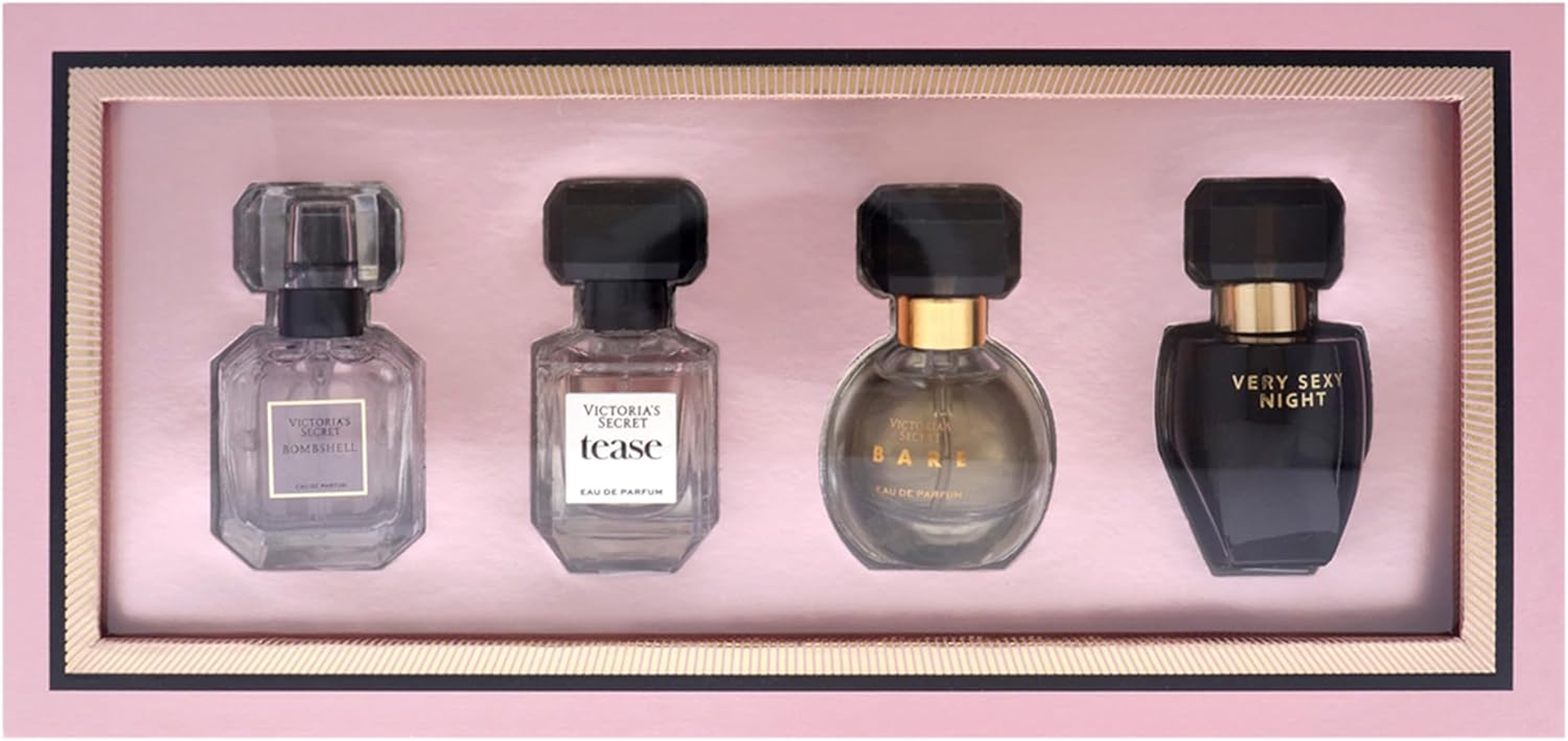 Fragrance Discovery Set by Victorias Secret for Women - 4 Pc Mini Gift Set 0.25Oz Bombshell EDP Spray, 0.25Oz Tease EDP Spray, 0.25Oz Bare EDP Spray, 0.25Oz Very Sexy Night EDP Spray image number 5