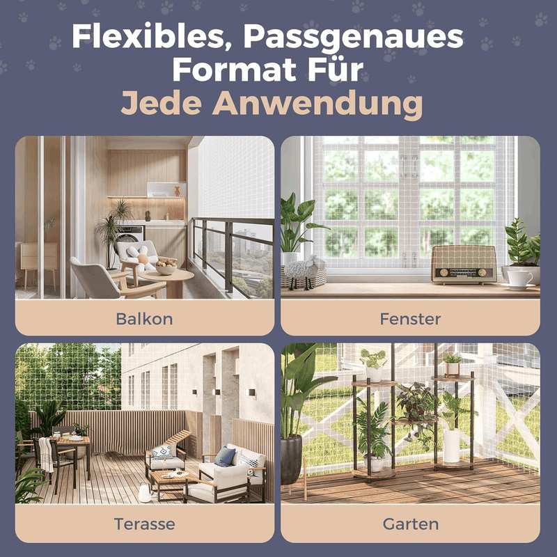 Cat Net for Balcony and Window, 4 X 3 M, Cat Protection Net, Transparent Balcony Net for Cats, Cat Net, No Drilling, Cat Net for Balcony with Poles image number 2