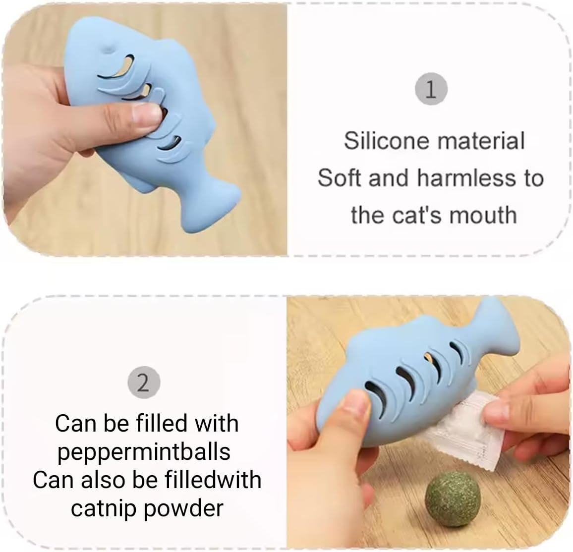 AIMALL Interactive Cat Toy Fish &ndash; Durable Leaky Food Dispenser for Fun Pet Play, Chew Toy with Treat Feeder, Engaging Puzzle for Cats