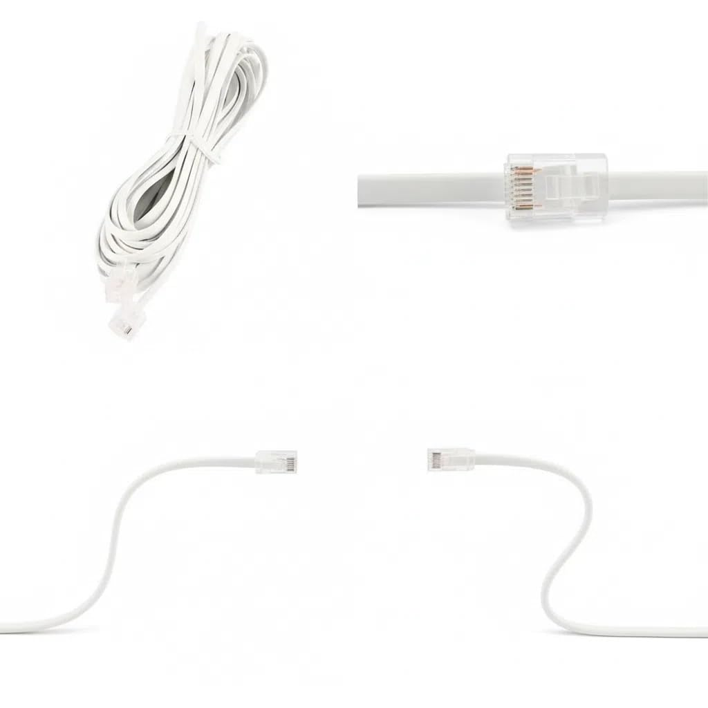 Ted Lele Male to Male 6P2C RJ11 Telephone Fax Machines Modems Straight Cable Wire Line 10M / 32.8Ft Long (10M)