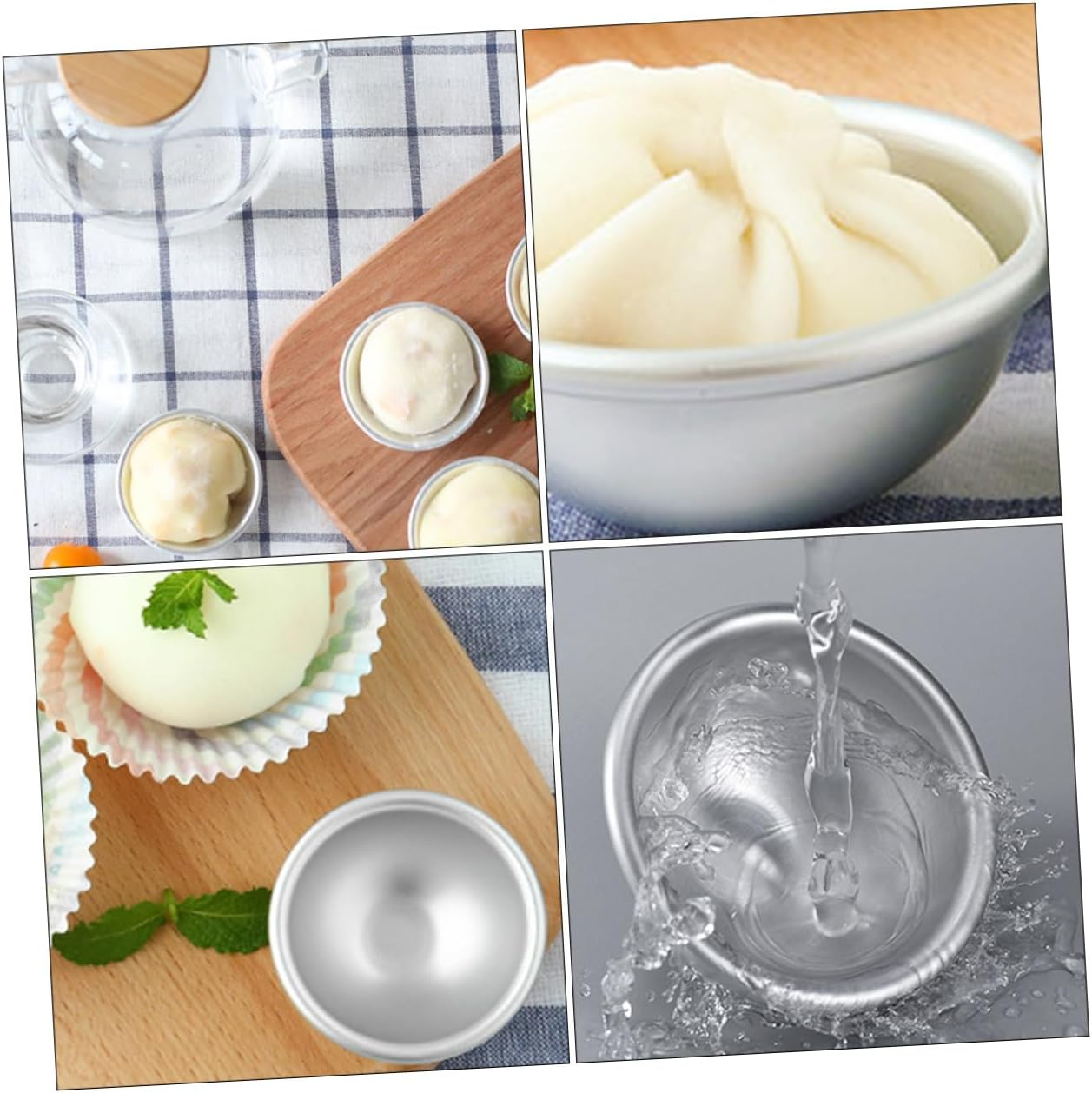 Sewroro 24Pcs Bath Salt Mold Hemispherical Shape for Diy Bath Bomb Mould Shapes image number 6