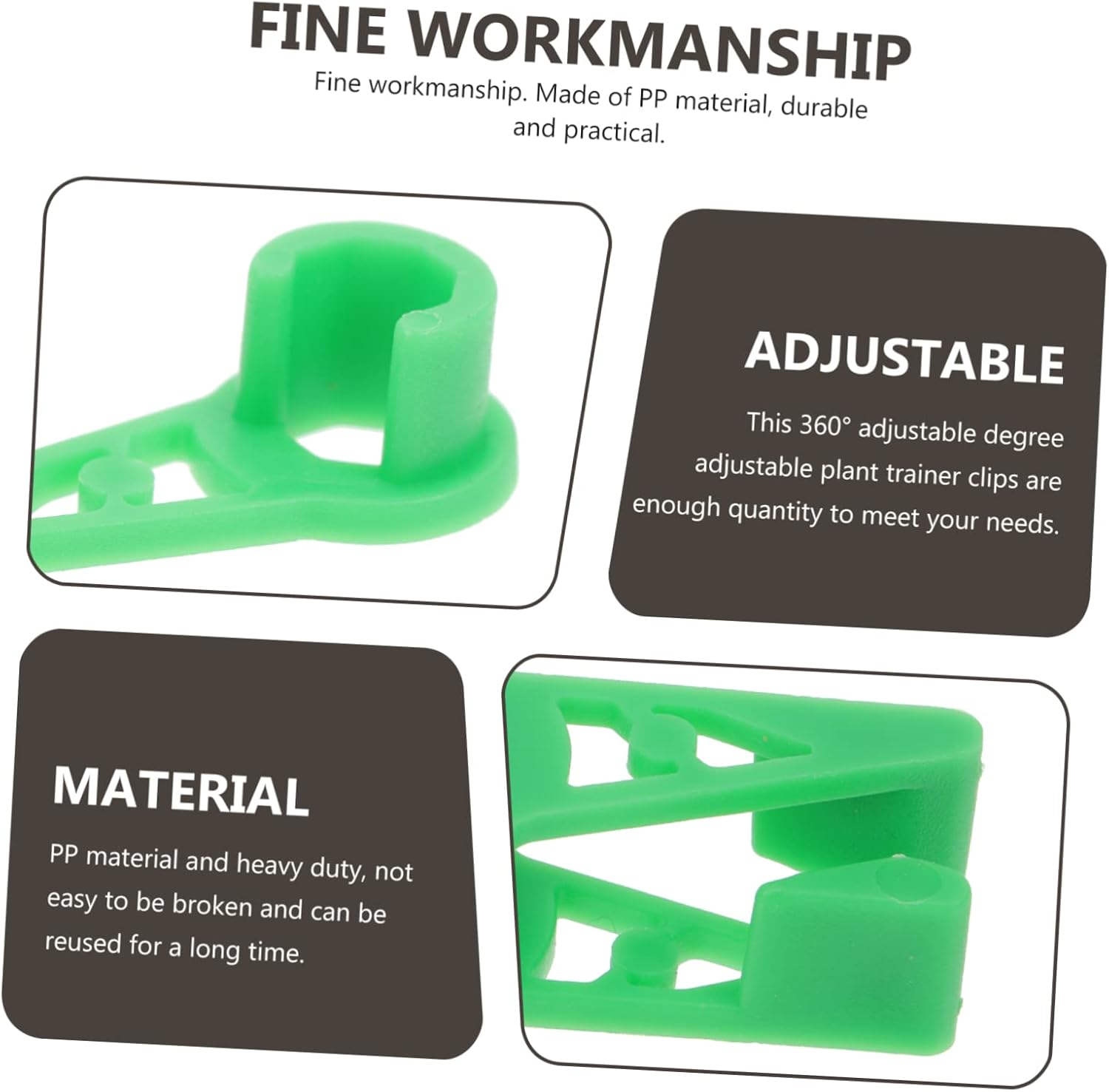 20Pcs Plastic Plant Bender Clips Adjustable for Garden Use Supports Trellis and Flower Branches Benders for Vertical Garden Planting Trainer Clips