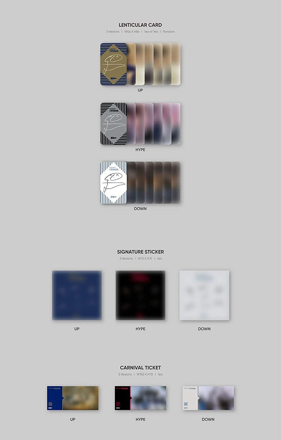 Enhypen Border : Carnival 2Nd Mini Album Random Version Cd+1P Folding Poster on Pack+Photobook+16P Lyric Book+2P Photocard+1P Lenticular Card+1P Sticker+Carnival Ticket+Message Photocard Set+Tracking image number 1
