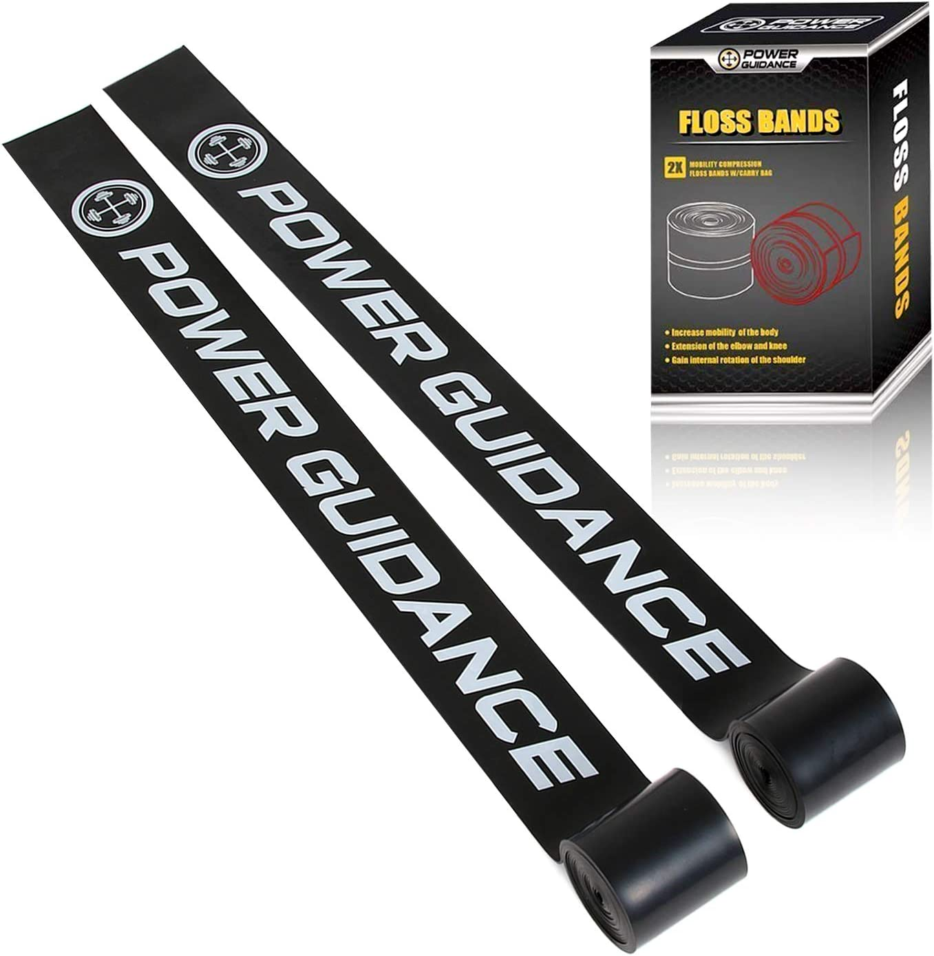 POWER GUIDANCE Muscle Floss Bands - Compression Bands - Mobility & Recovery Bands - for Improving Movement, Increasing Circulation & Reducing Soreness