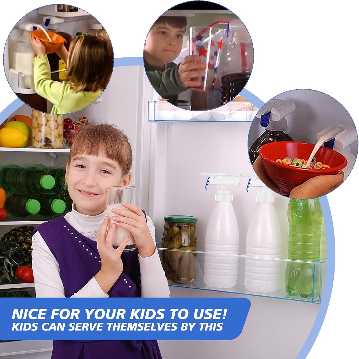 2 Pack Auto Drink Dispenser, Electric for Milk, Juice, Beer - Spill-Proof Beverage Dispenser for Home, Kitchen, Party, Wedding, Outdoor Decoration, Medium, Blue image number 3