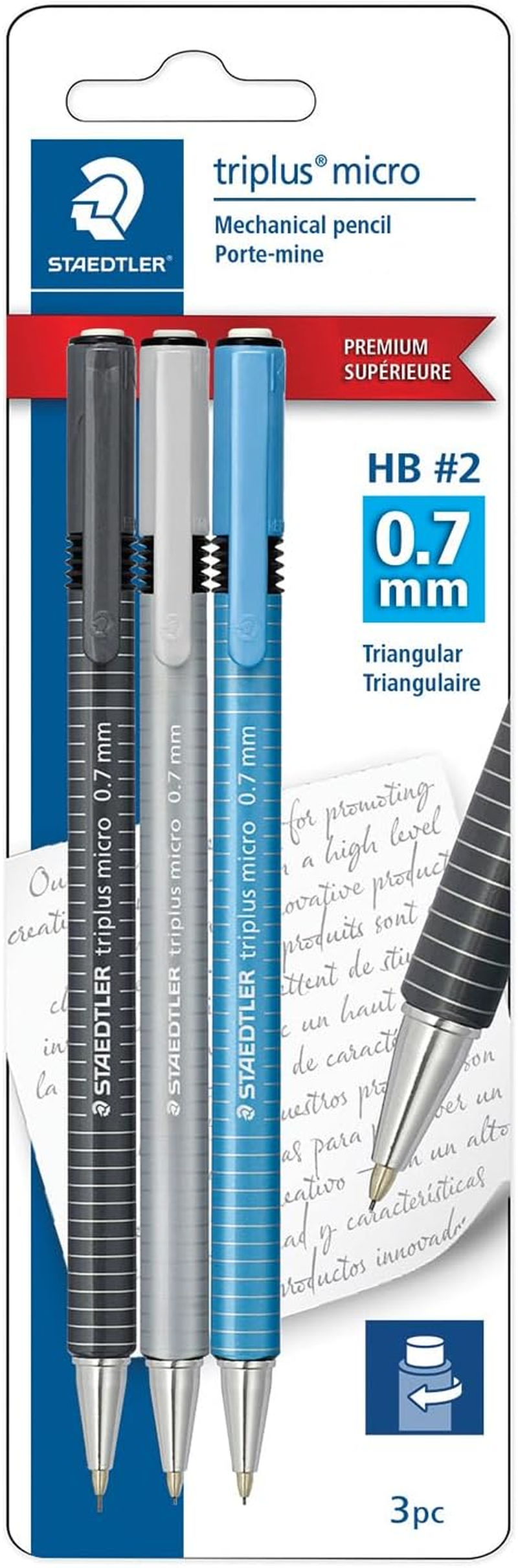 Staedtler Mechanical Pencil Triplus 774 0.7Mm 3 Pack (77427BK3A6) image number 3