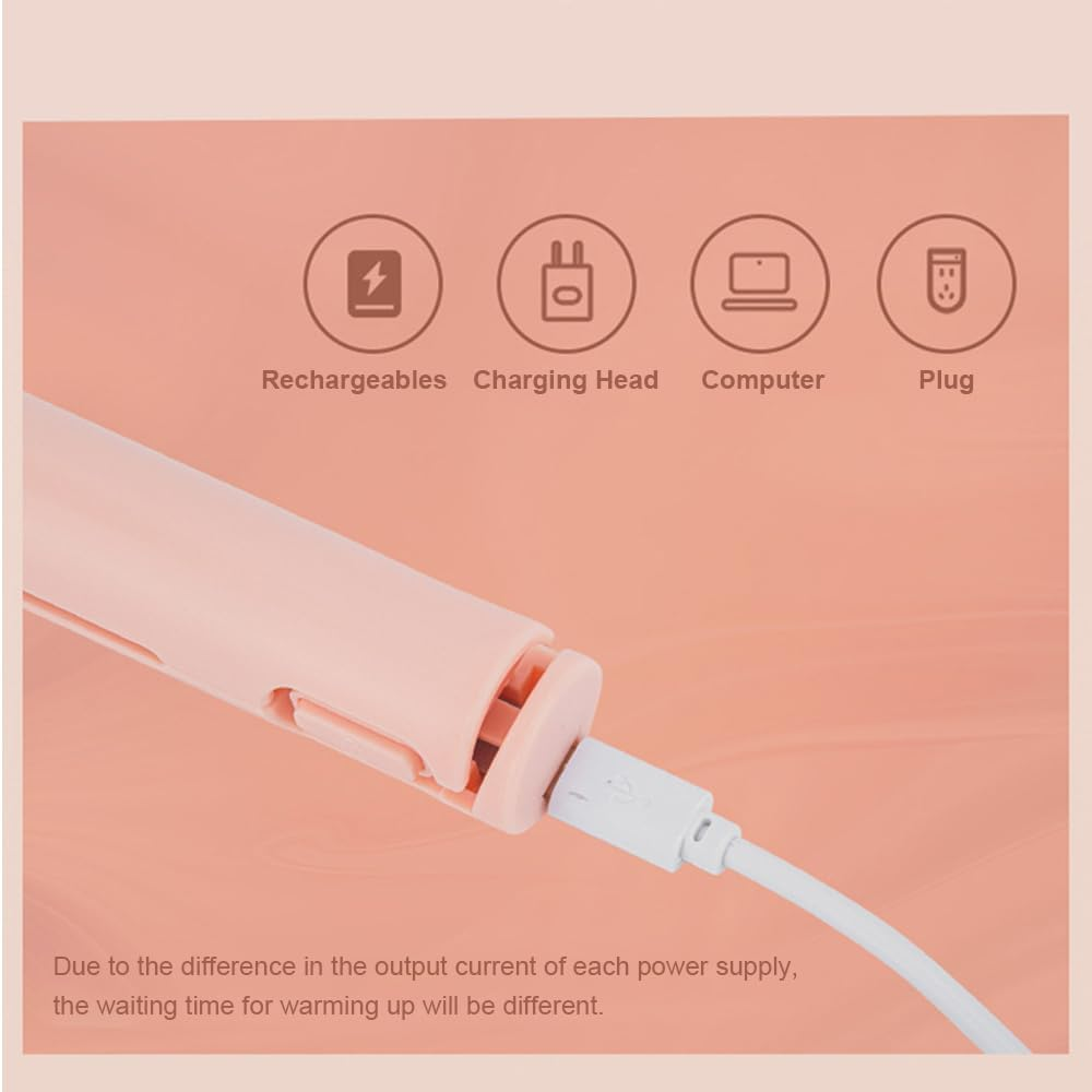 Portable Small Curling Iron 2-In-1 Dual Purpose H Straightener USB Plug Curler for Home Dorm Travel image number 5