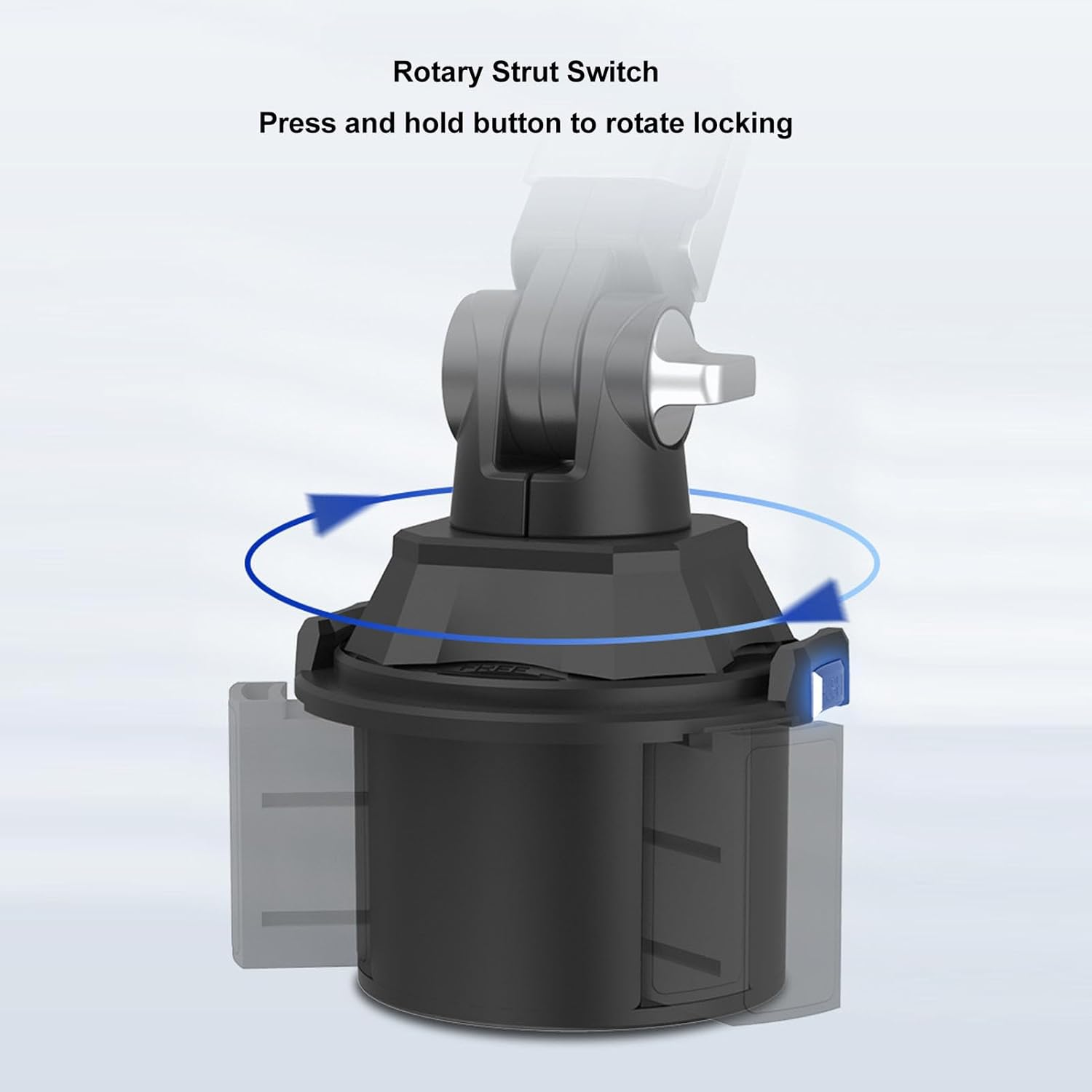 Cup Holder Phone Mount, ABS 360&deg; Rotation, Universal Cell Phone Holder for 4-7 Inch Smartphones with Long Neck, Adjustable Base for Car, Truck, Rvs, Boats, Golf Carts