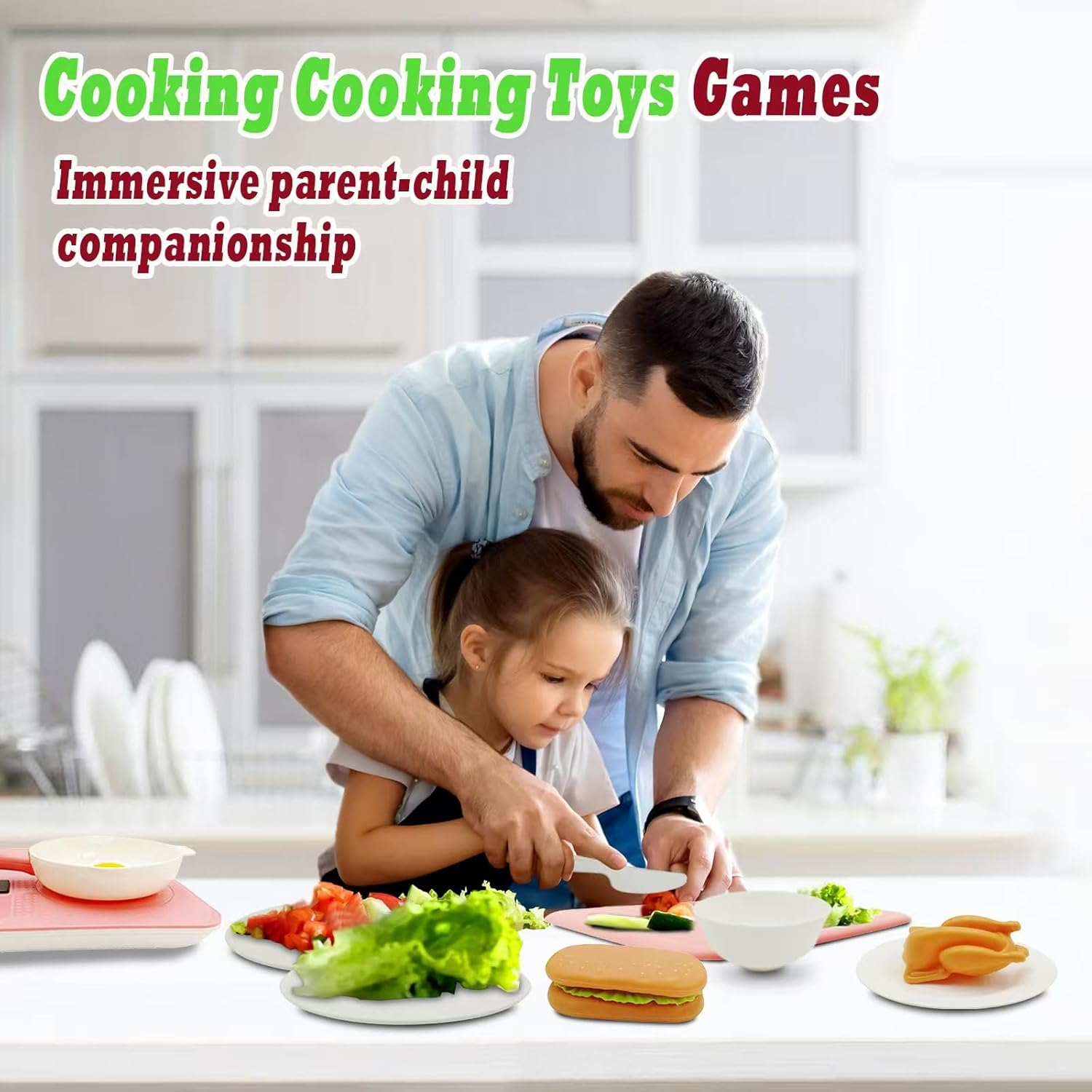 48-Piece Toddler Cooking Set with Realistic Stove & Utensils &ndash; Pretend Play Kitchen Toys for Kids (3-8 Years) Bpa-Free, Skill-Developing, Christmas Birthday Gift image number 5