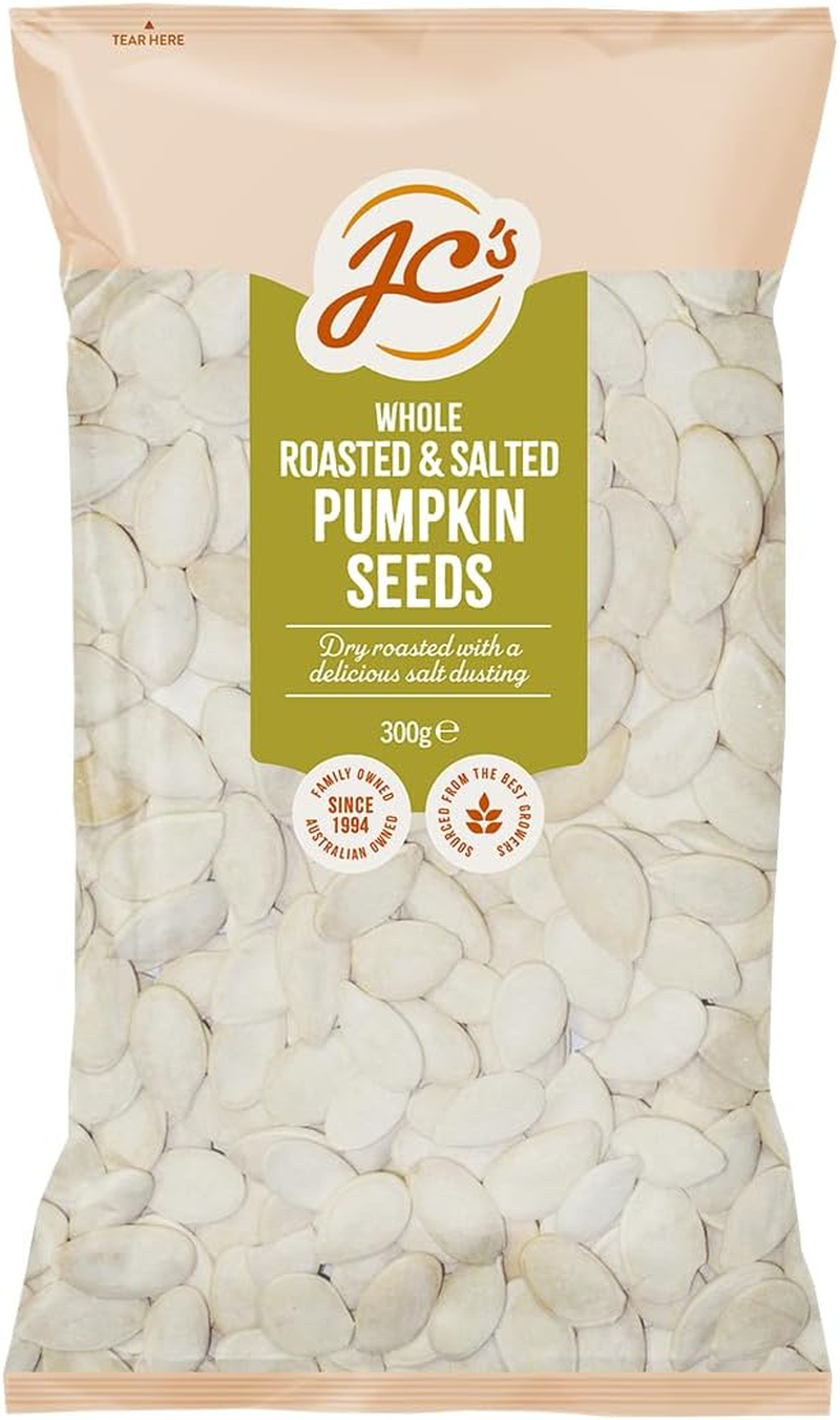 J.C.'S Quality Foods Roasted & Salted Pumpkin Seeds 300G image number 1