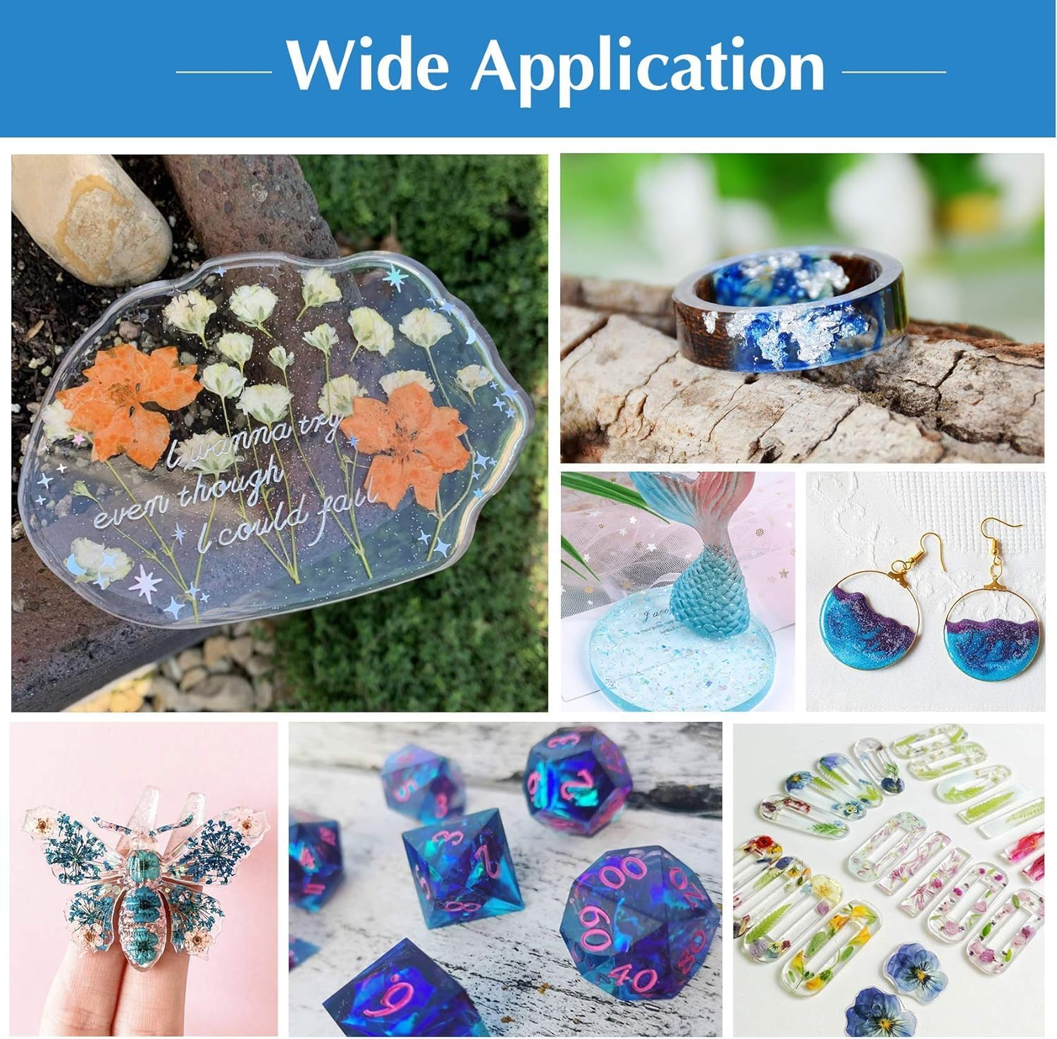 Epoxy Resin - 128 FL. OZ Easy Mix 1:1 Ratio Clear Resin Craft for Jewelry Making, Painting, Molds, River Tables and Etc. - 4000G image number 3