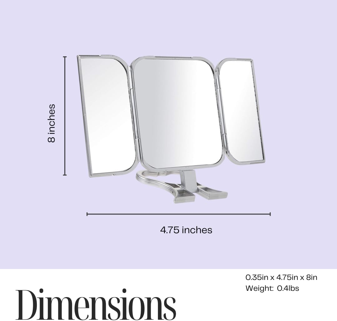 Danielle Enterprises Silver 3-Way Beauty Mirror image number 3